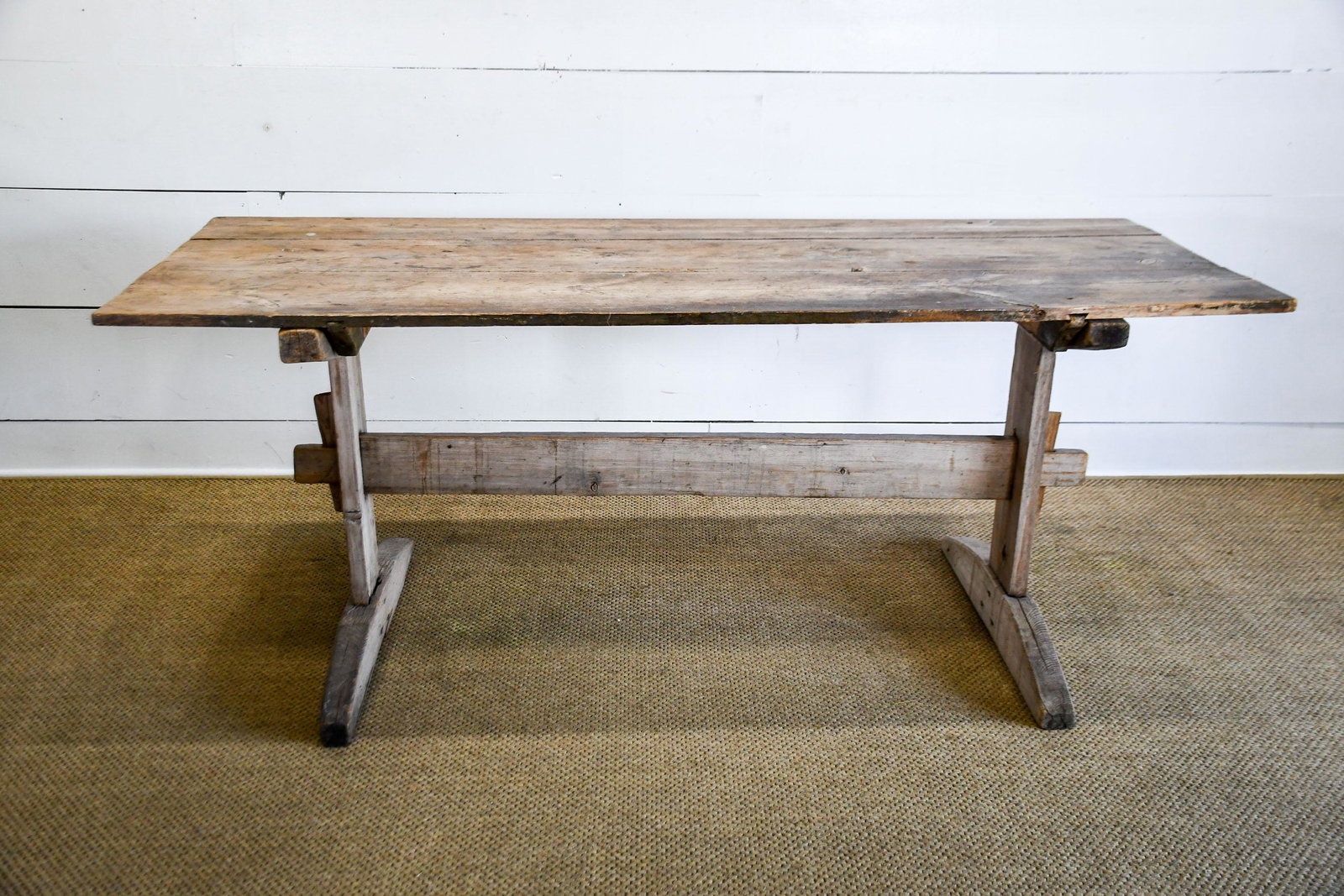 French Pine Trestle Table 30"H,   75"  x   30 1/2" (1 of 5)