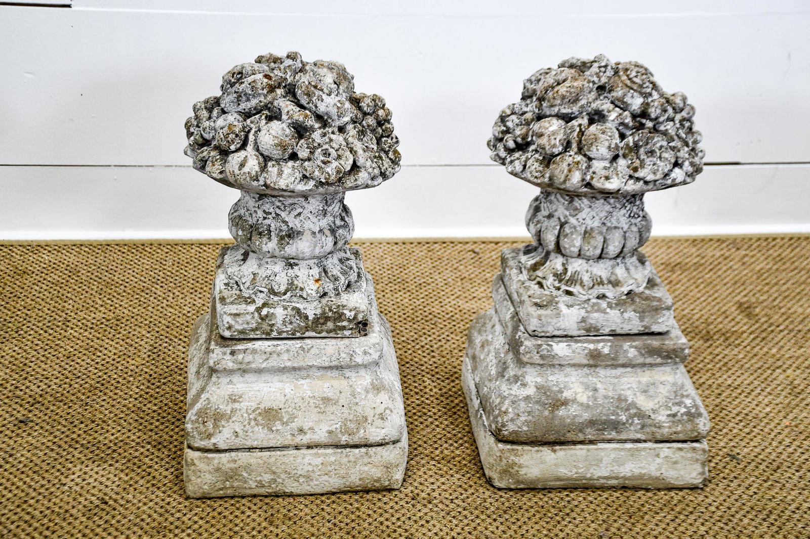 Pair of Concrete Fruit basket Finial 22"H,   12"  x (1 of 5)