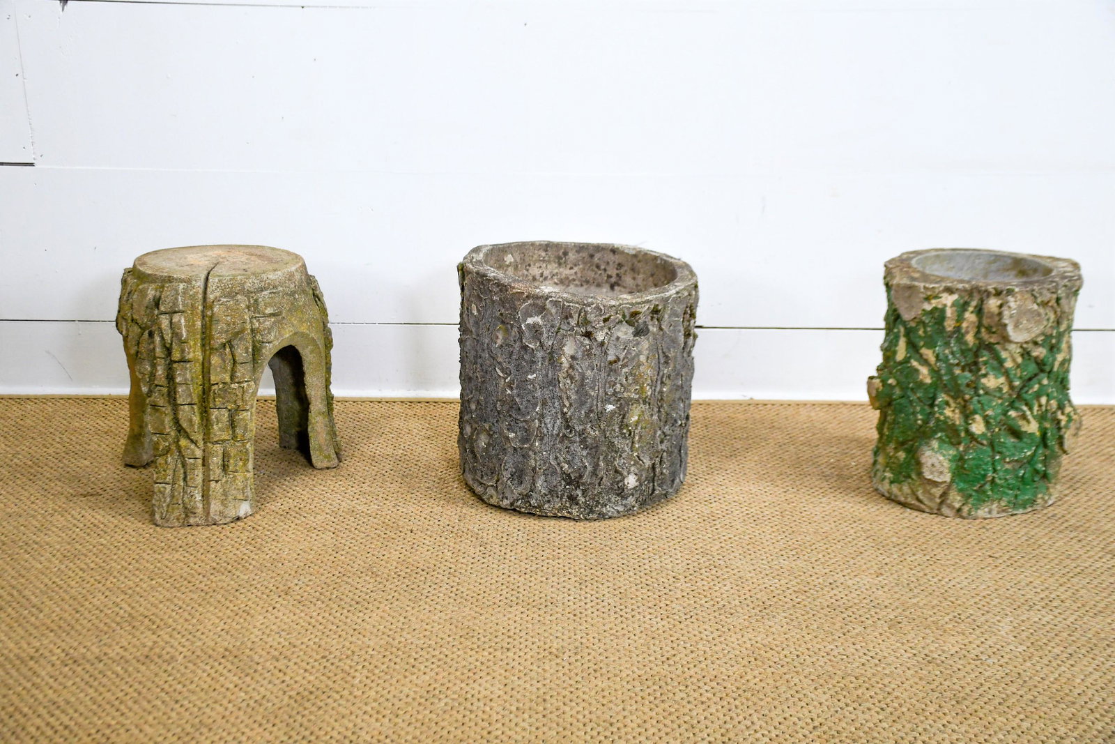 3-Pc Lot of French Faux Bois Planters (1 of 10)