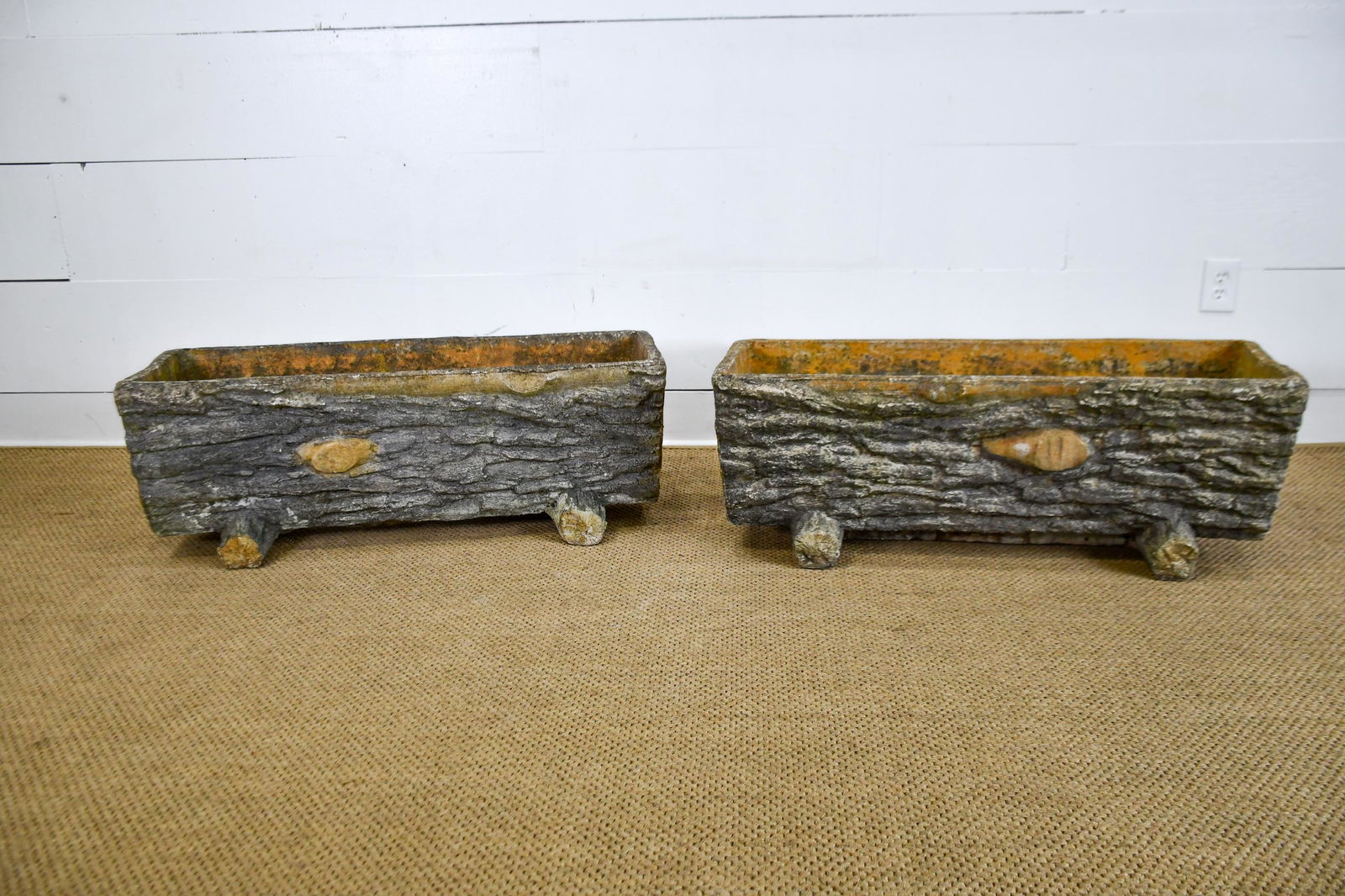 2-Pc Lot of French Faux Bois Planters (1 of 9)