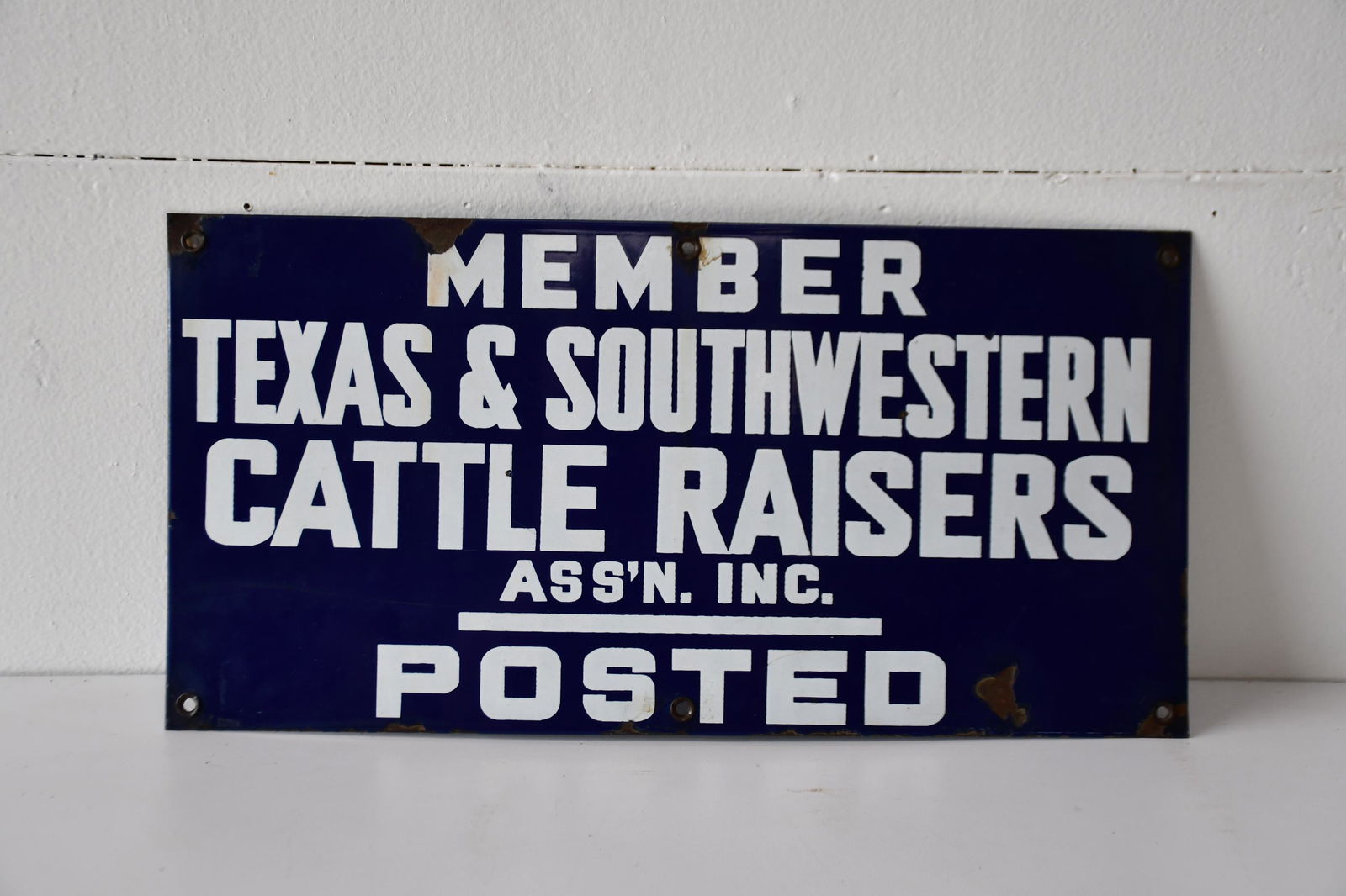 Porcelain Texas Cattle Raisers Sign (1 of 3)