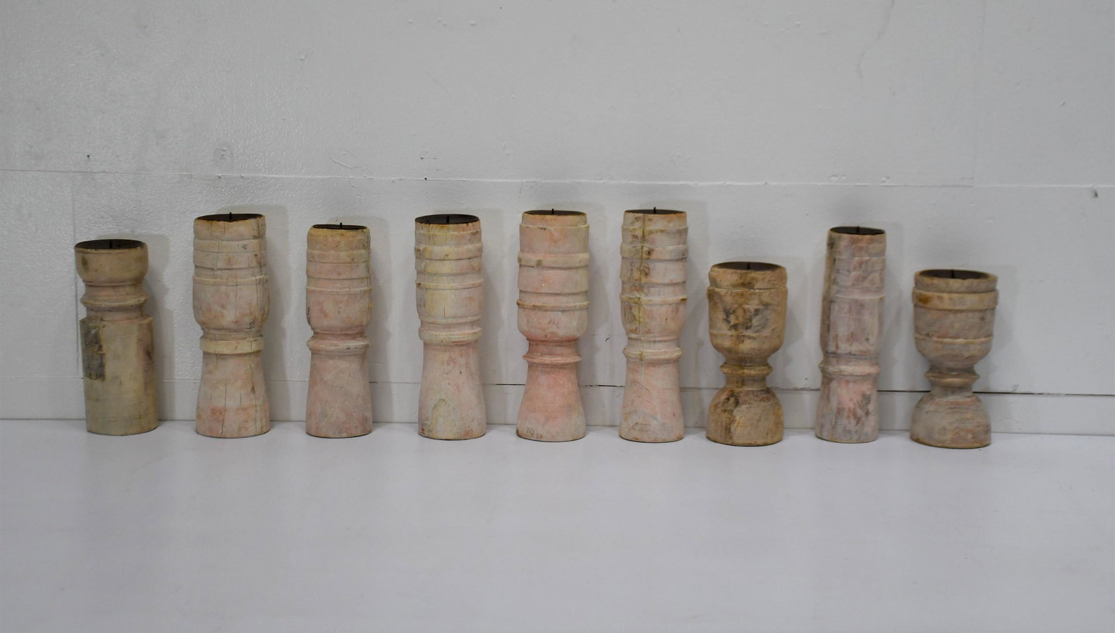 9pc. Lot of Wooden Candle Holders tallest  -   12"H (1 of 4)