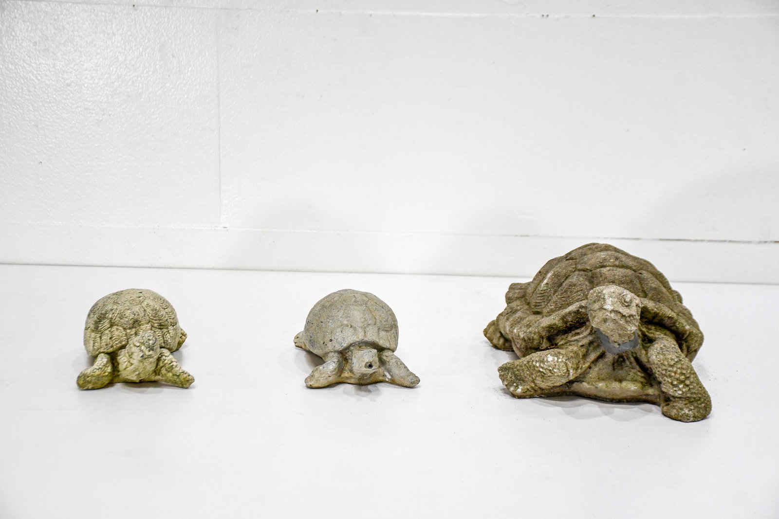 3pc. Lot of Turtles  -  2 Concrete / 1 Lead one has (1 of 9)