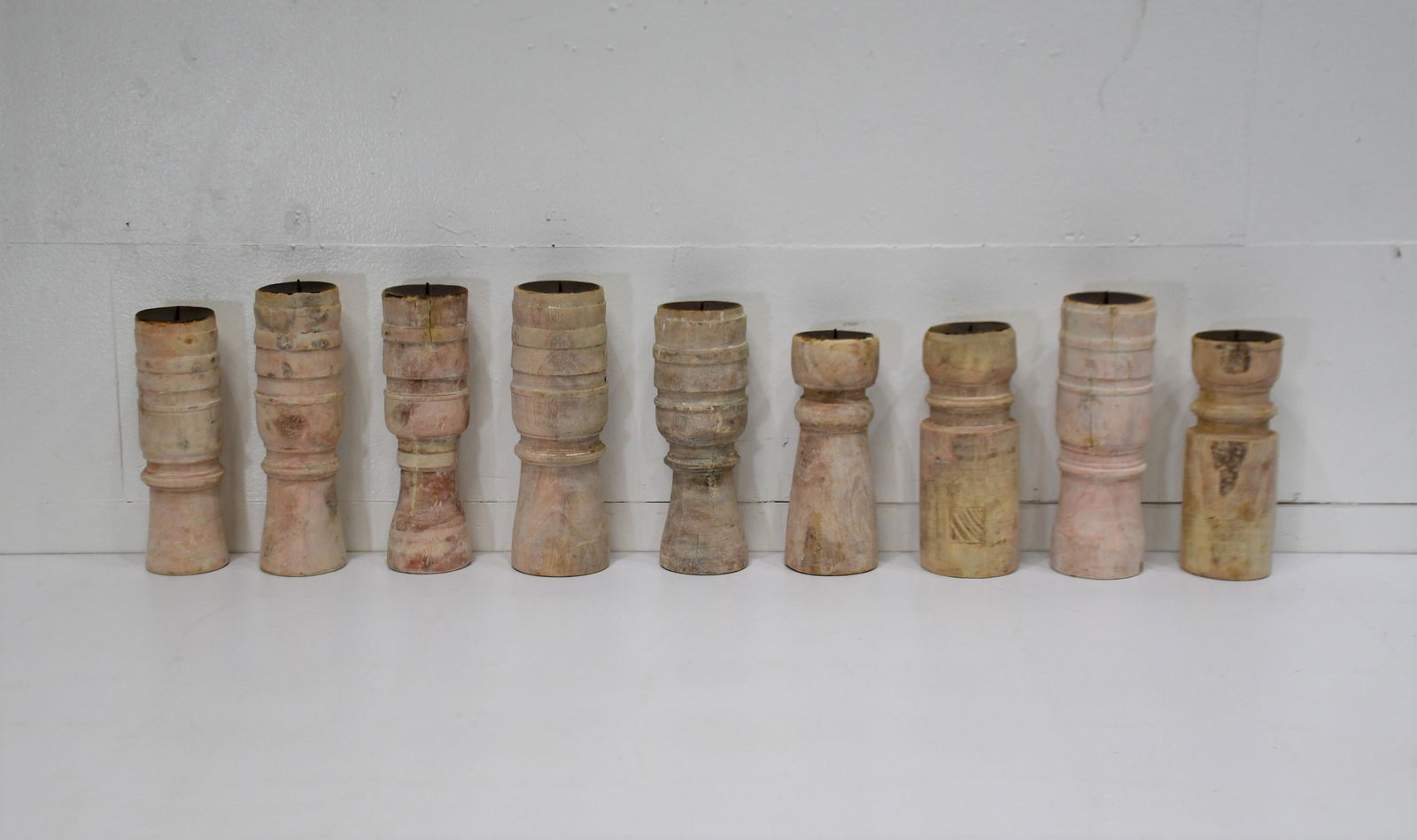 9pc. Lot of Wooden Candle Holders tallest  -   12"H (1 of 4)