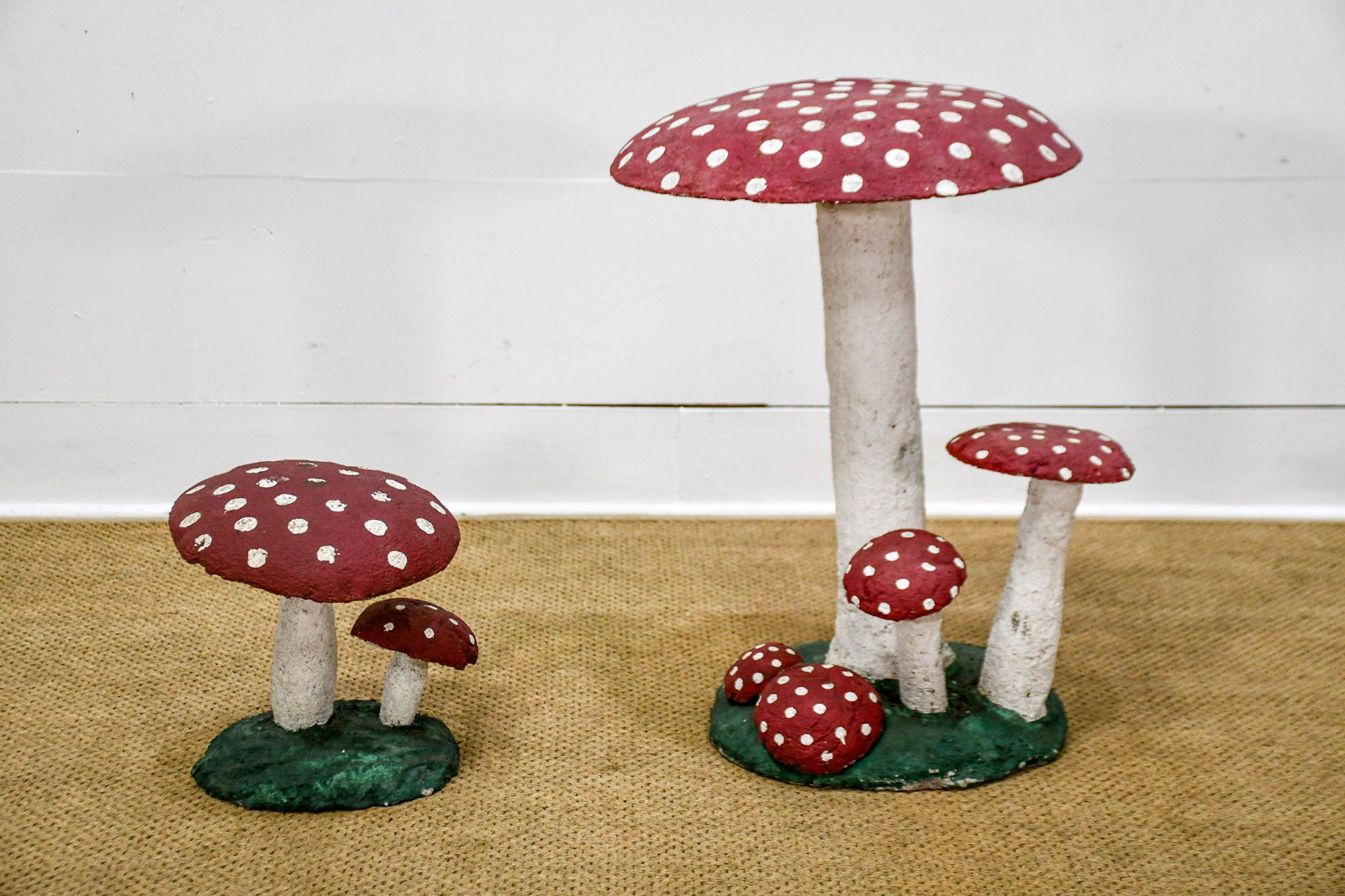 2pc. Lot of French Concrete Garden Mushrooms 24"H, (1 of 7)