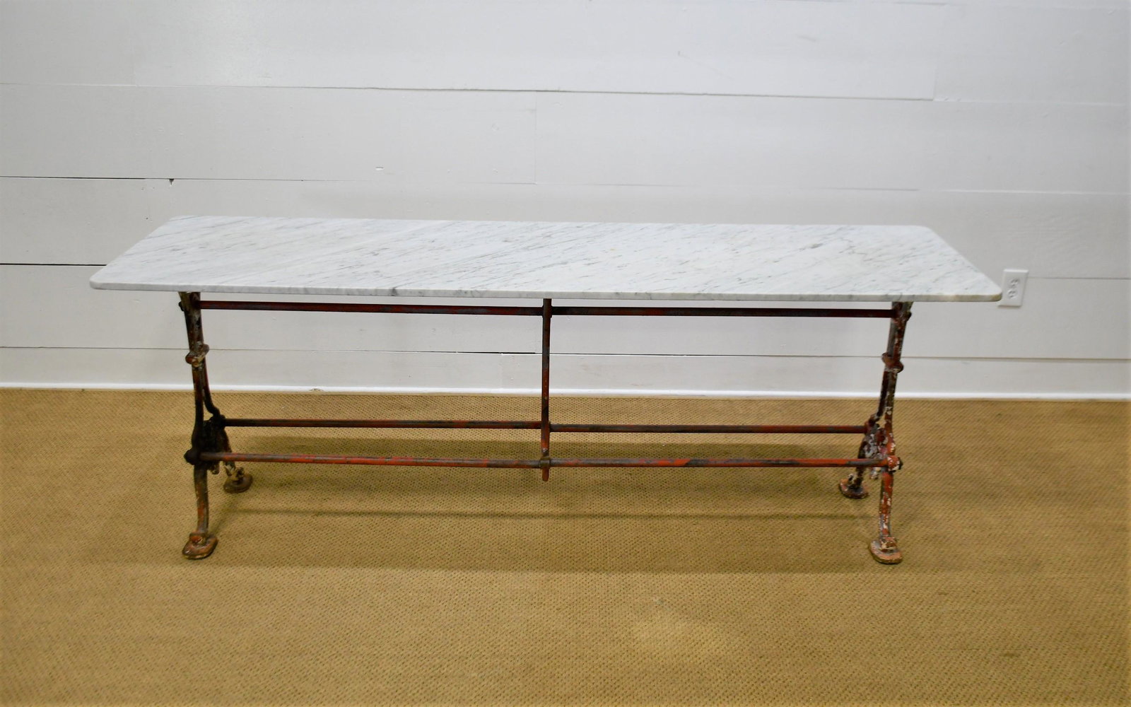 French Marble Top Pastry Table 30"H,   79"  x   22" (1 of 8)