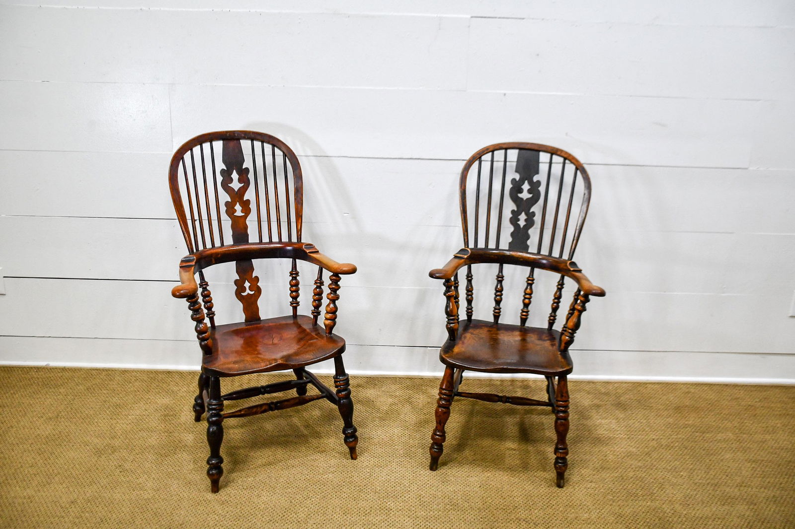 2pc. Lot of  19th C. Windsor Chairs 44"H,   25 1/2"  x (1 of 7)