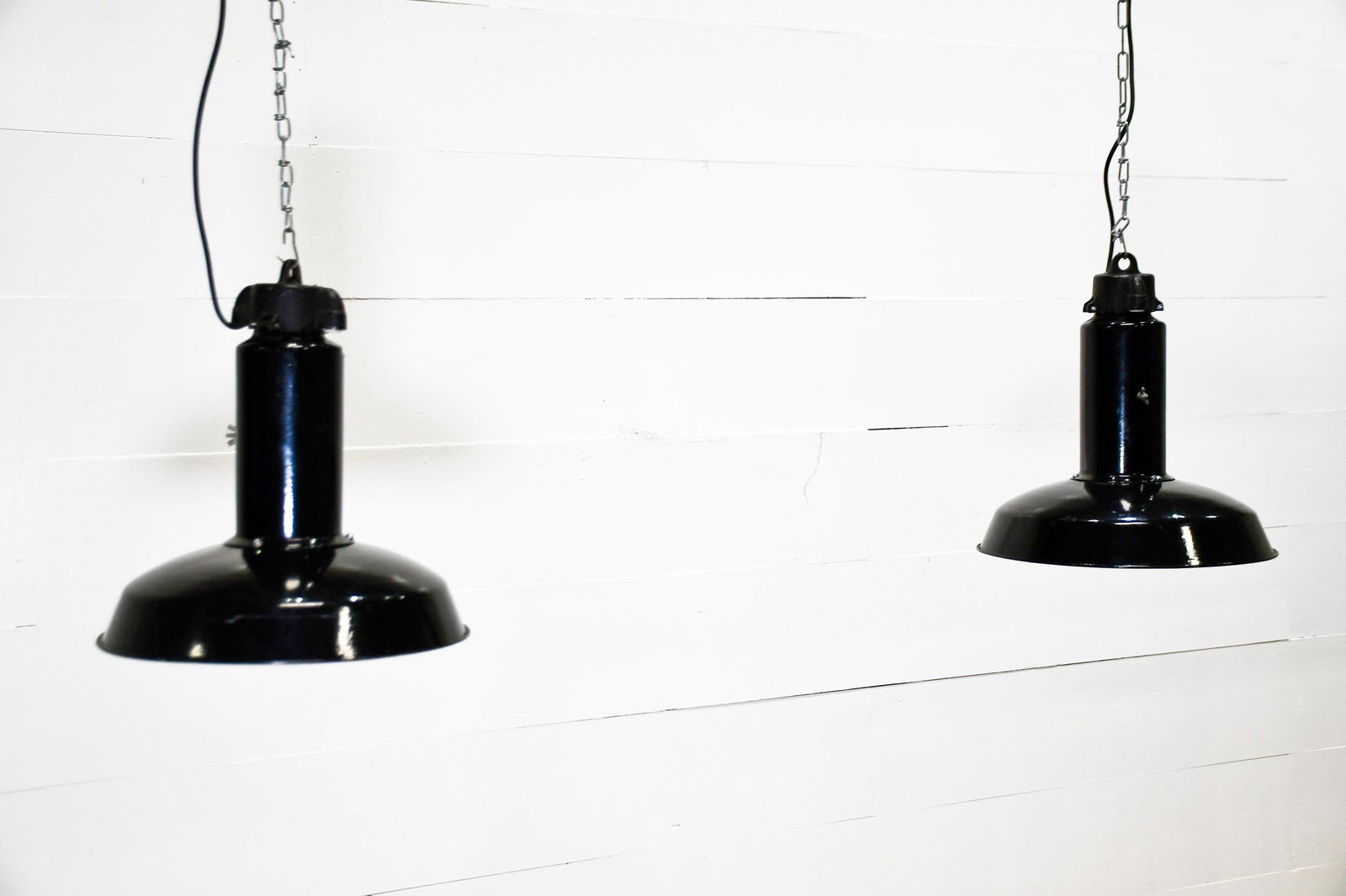 Pair of Industrial Hanging Lights 16"H,   15" diam. (1 of 5)