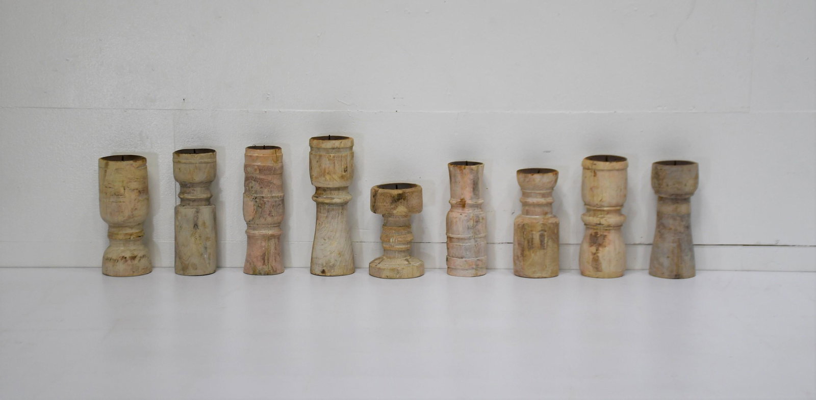 9pc. Lot of Wooden Candle Holders tallest  -   11 1/2"H (1 of 4)