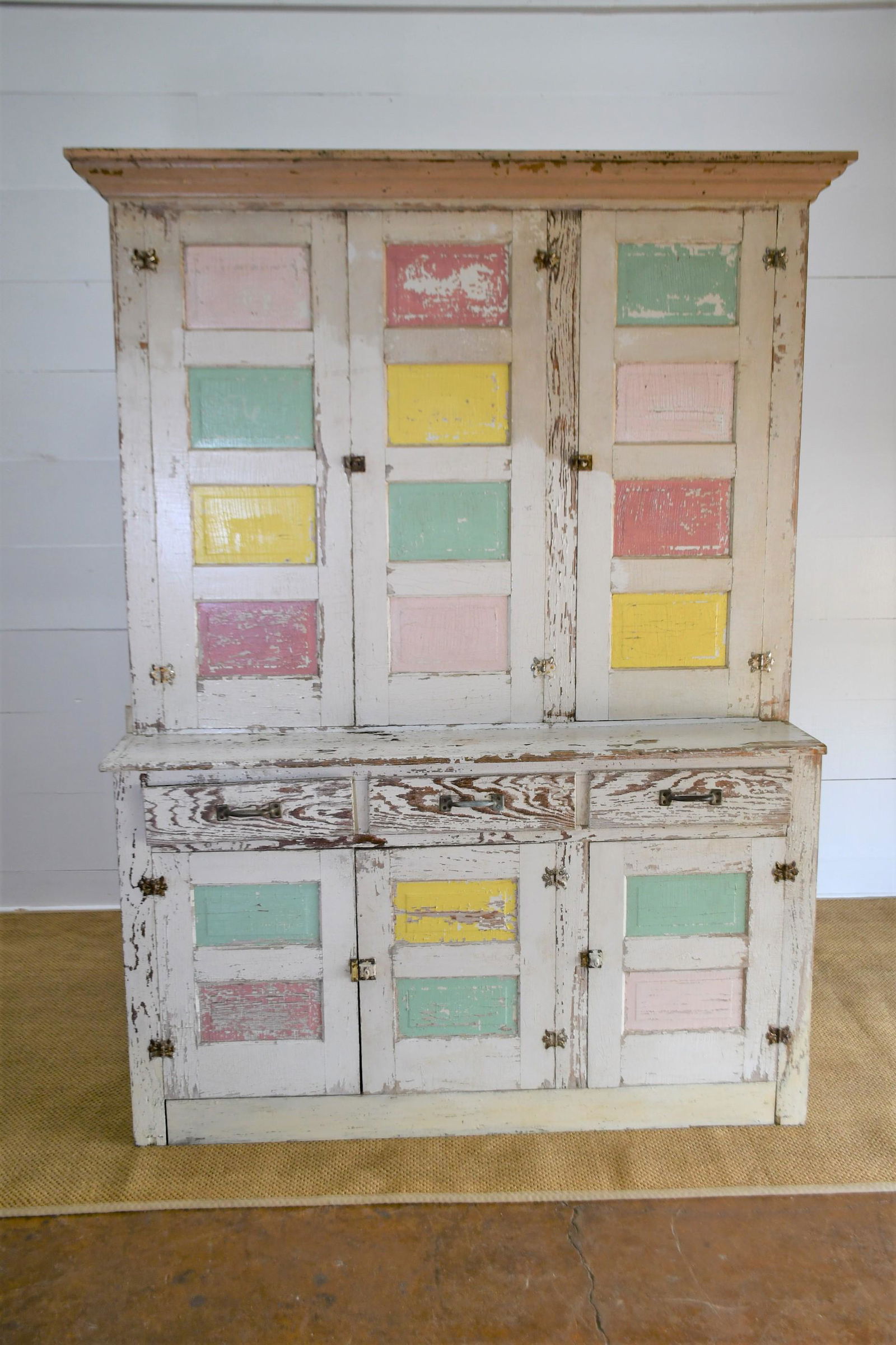 Whimsical Painted Midwestern One Piece Cupboard 0375 On Aug 28 21 Bright Star Antiques Co In Tx Whimsical Painted Midwestern One Piece Cupboard 0375 On Aug 28 21 Bright Star Antiques Co In Tx