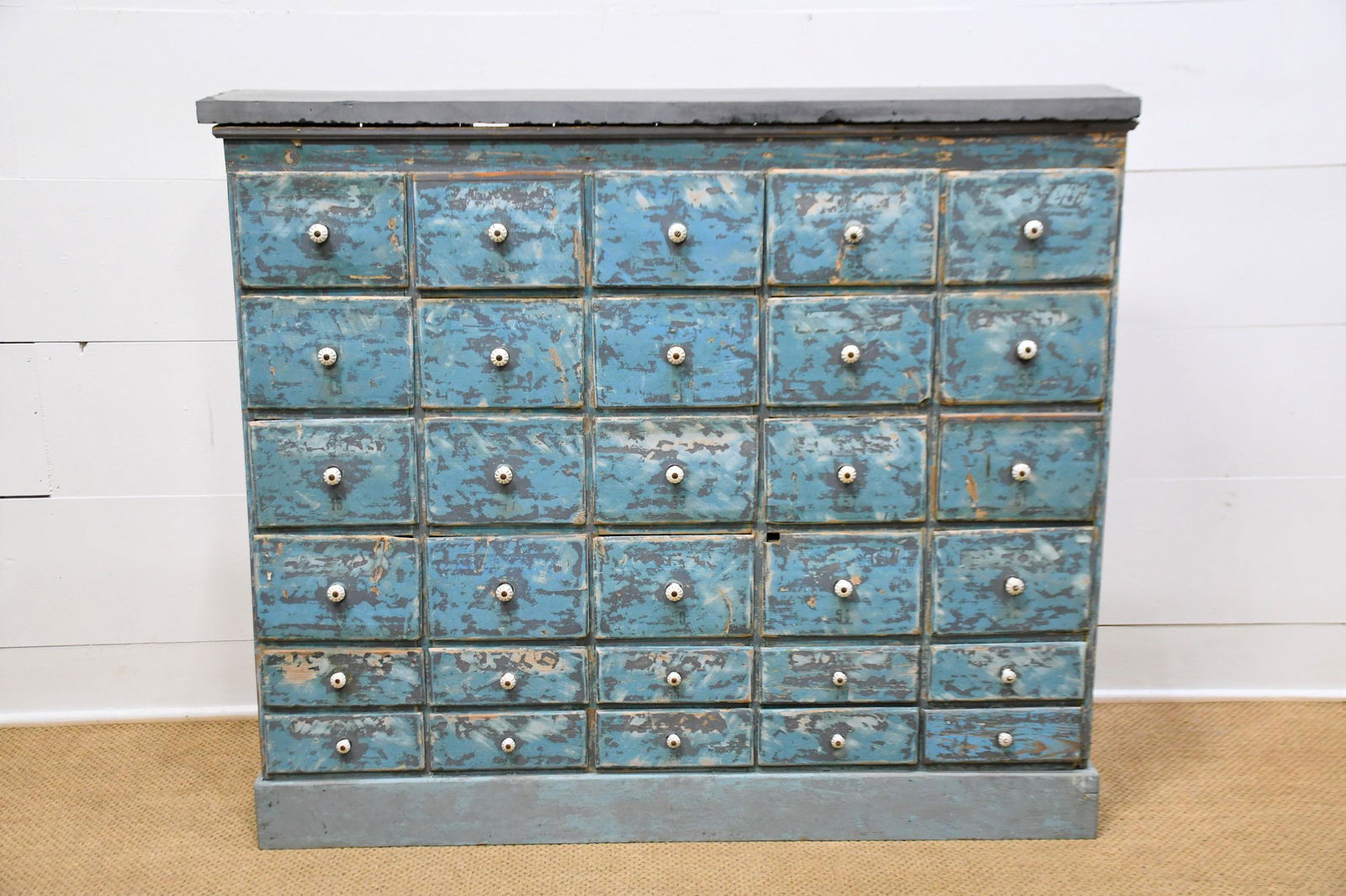 French Painted Apothecary w/ Slate Top 47"H,   54"  x (1 of 5)