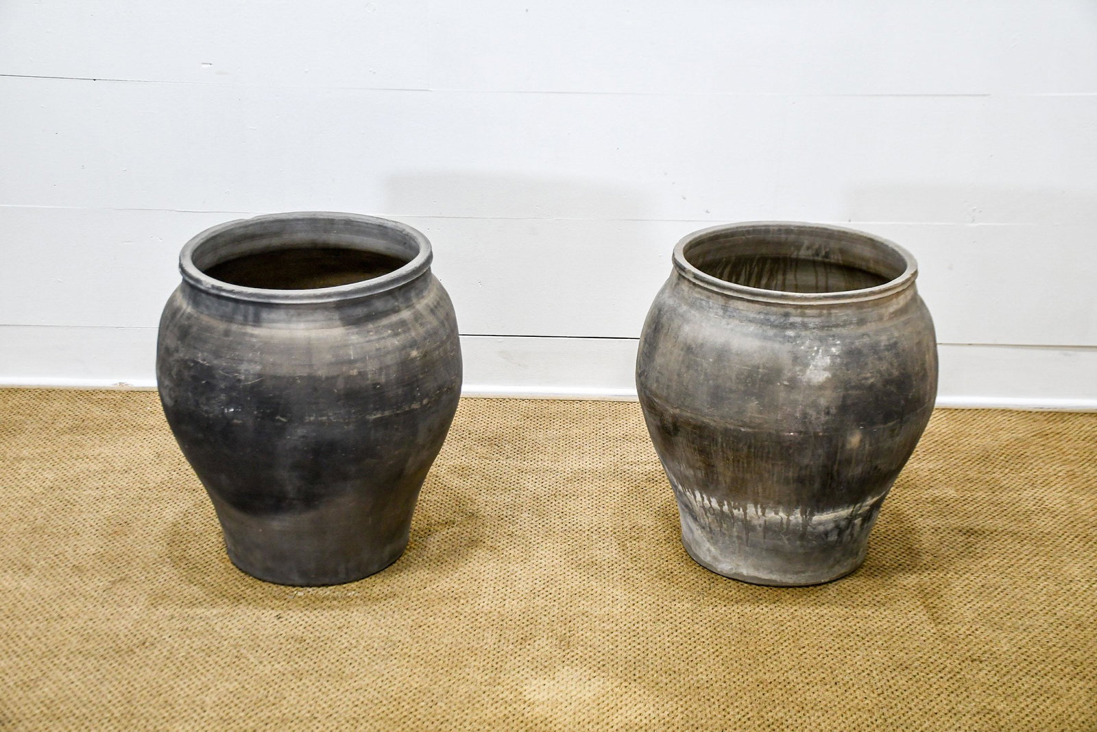 2pc. Lot of Hand Thrown Garden Pots 25"H,   20" diam. (1 of 7)