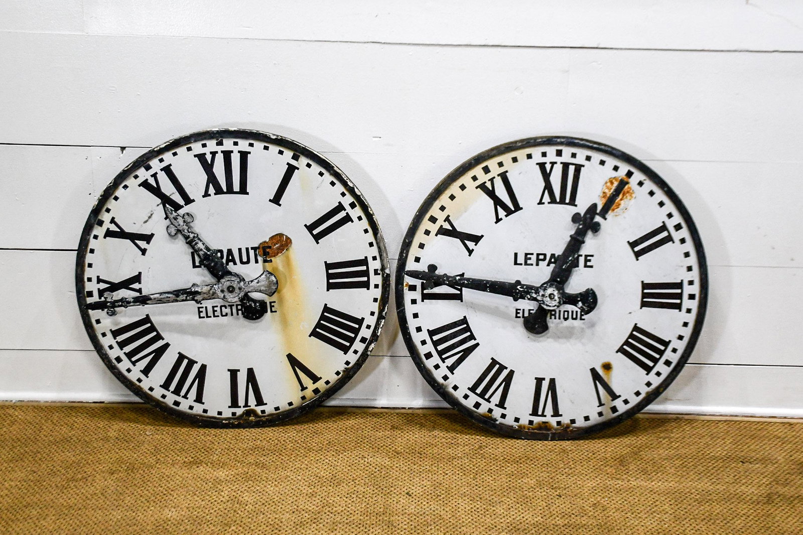 Pair of French Porcelain Clock Faces 32" diam.      ea. (1 of 8)