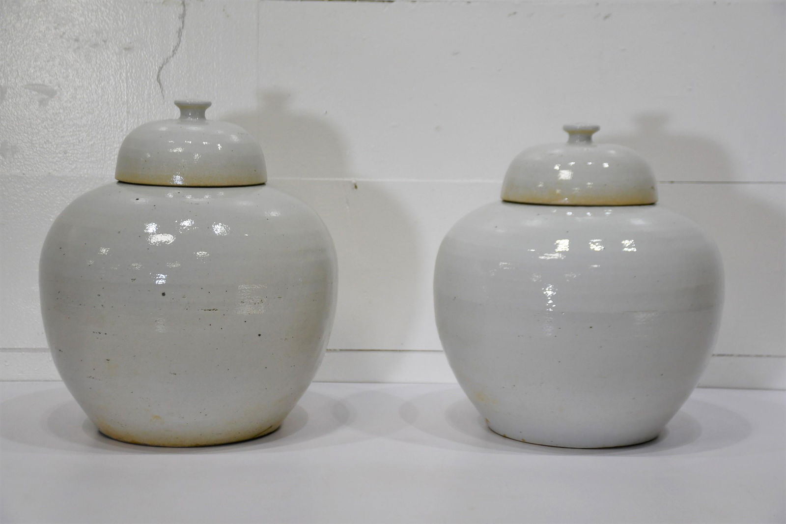 2pc. Lot of Ginger Jars w/ Lids 20"H,   14" diam. (1 of 2)
