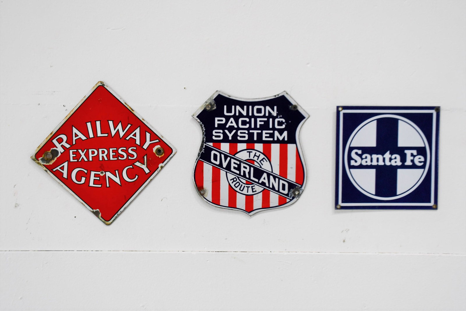 3pc. Lot of Railroad Signs  -   porcelain 11"  x   11" (1 of 1)