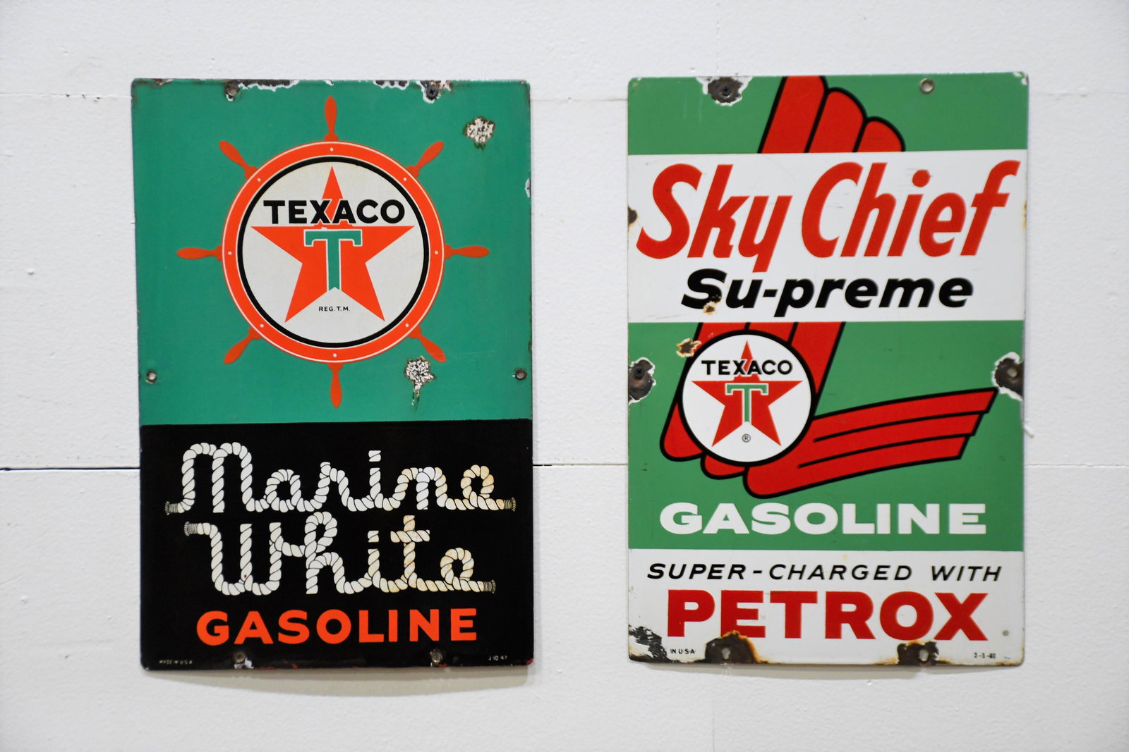 2pc. Lot of Texaco Pump Plates  -  porcelain Sky Chief (1 of 7)