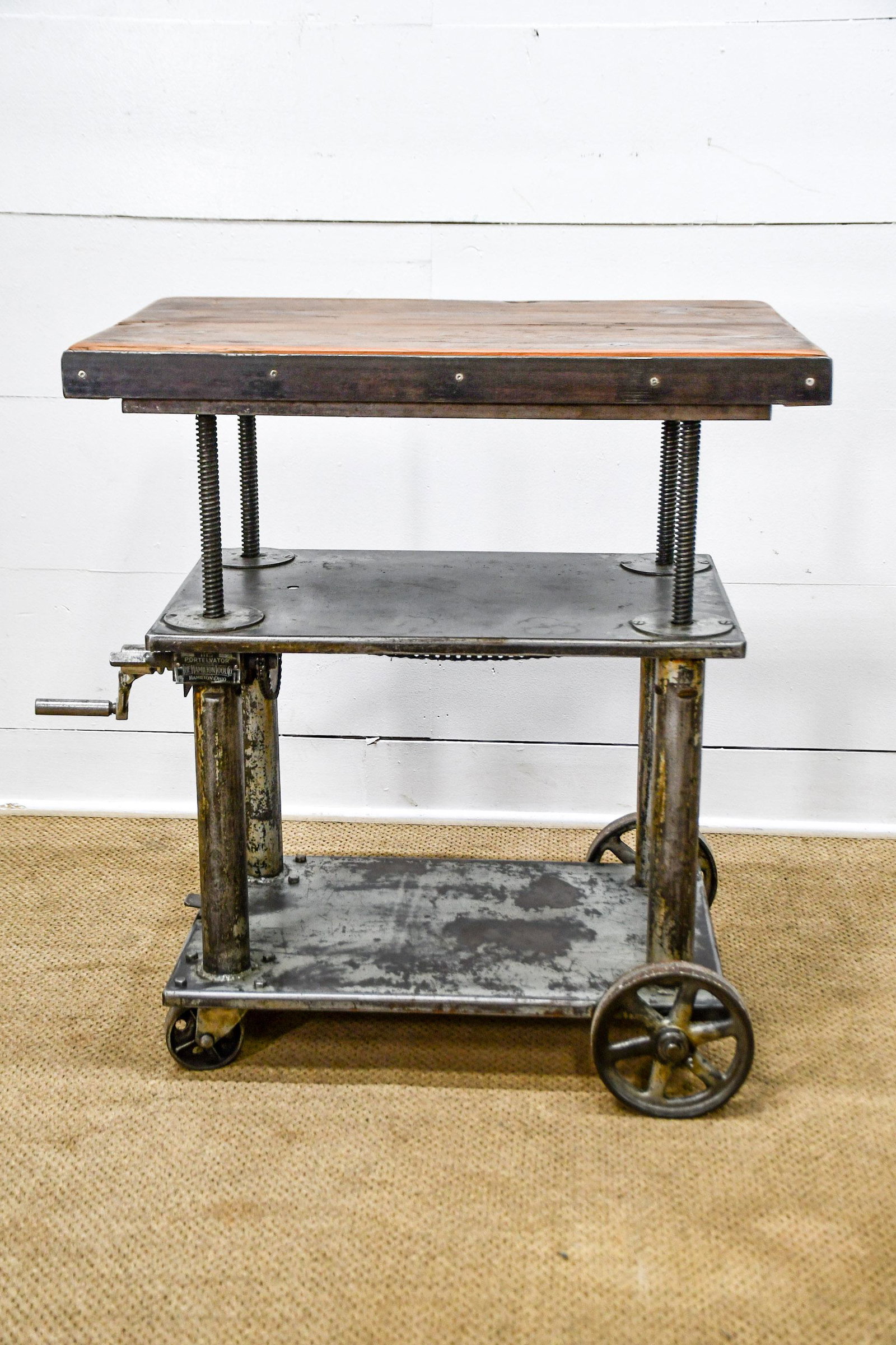 Industrial Work Cart w/ Adjustable Top 38"H, 27" x: Industrial Work Cart w/ Adjustable Top 38"H, 27" x 33"