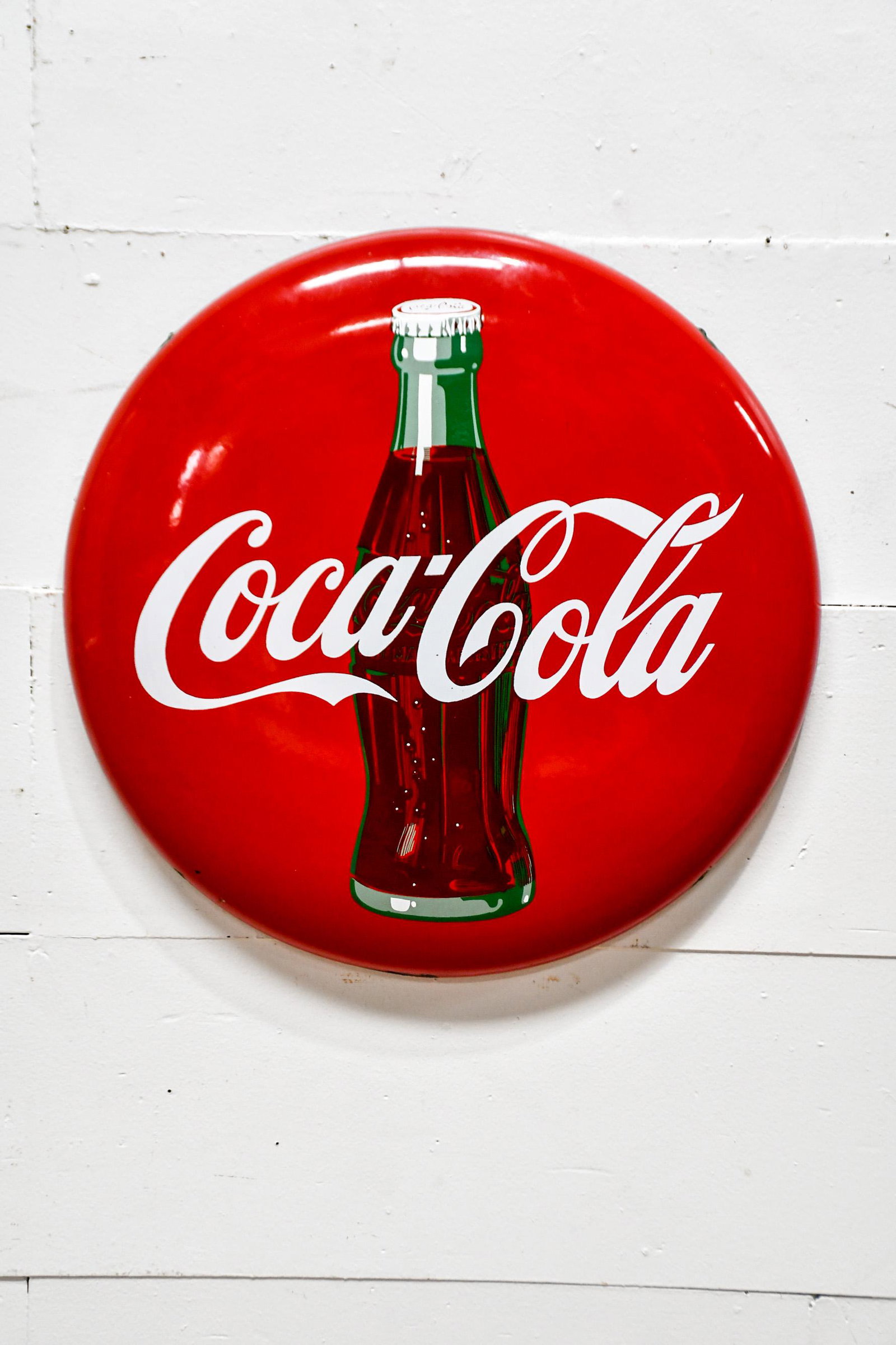 Coca - Cola Button  -   porcelain 23 1/2" diam. (1 of 3)