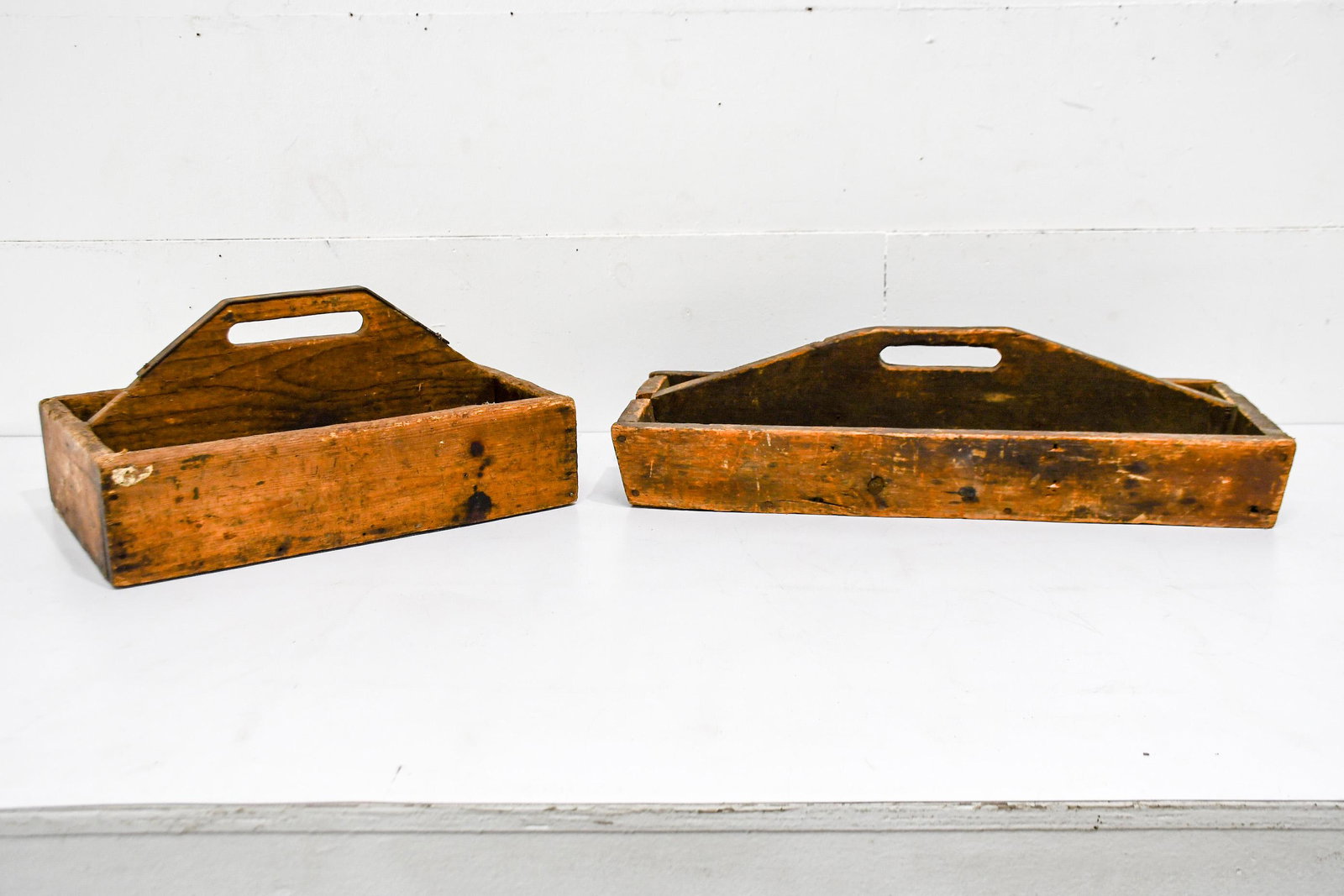 2pc. Lot of Wooden Totes 11"H,   20"  x   14"      / (1 of 5)