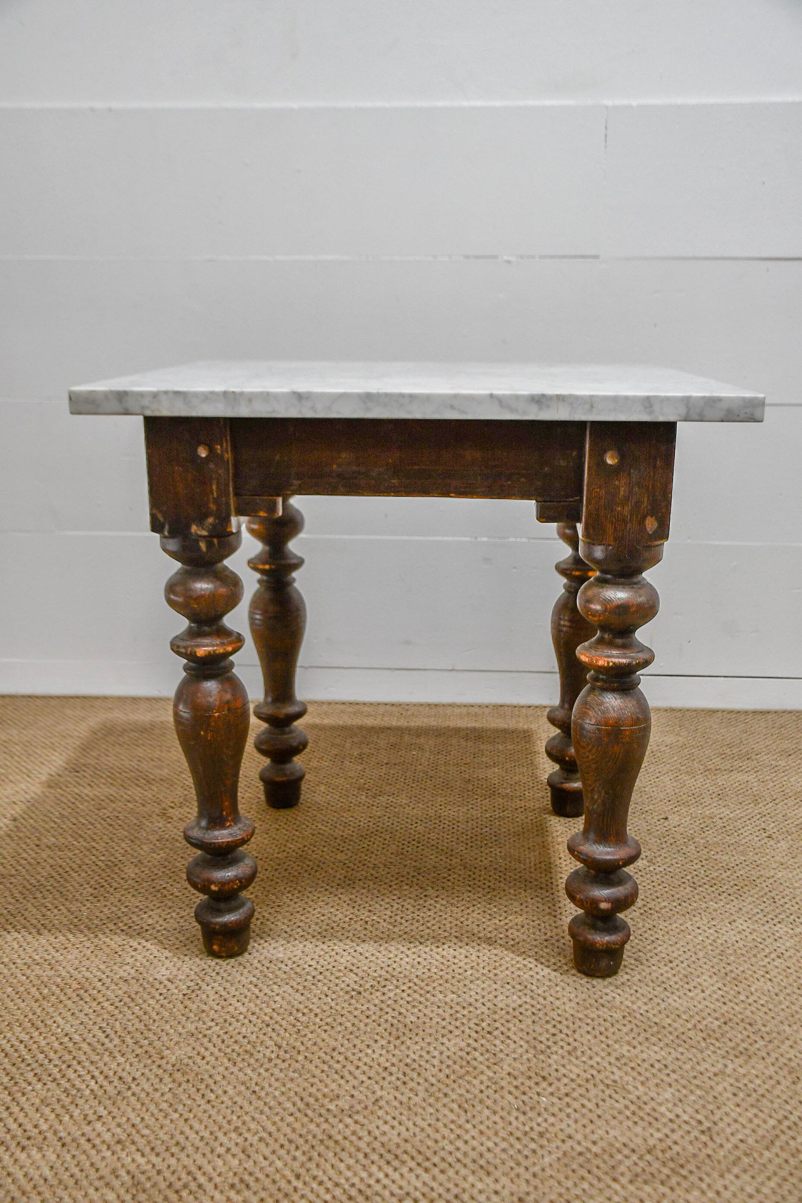 French Marble Top Pastry Table 29"H,   30"  x   30" (1 of 4)
