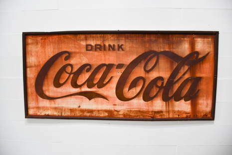 Drink Coca - Cola Sign  -   metal 44"  x   96": Drink Coca - Cola Sign - metal 44" x 96"