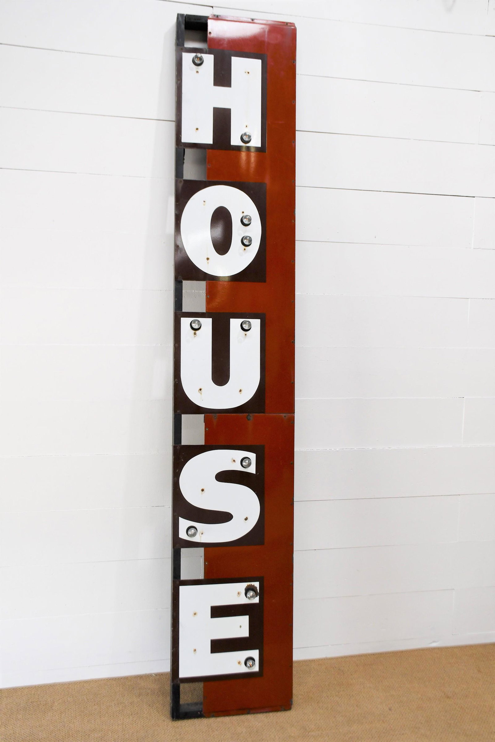 "House"  Sign  -  lighted / porcelain 136"  x   24" (1 of 2)