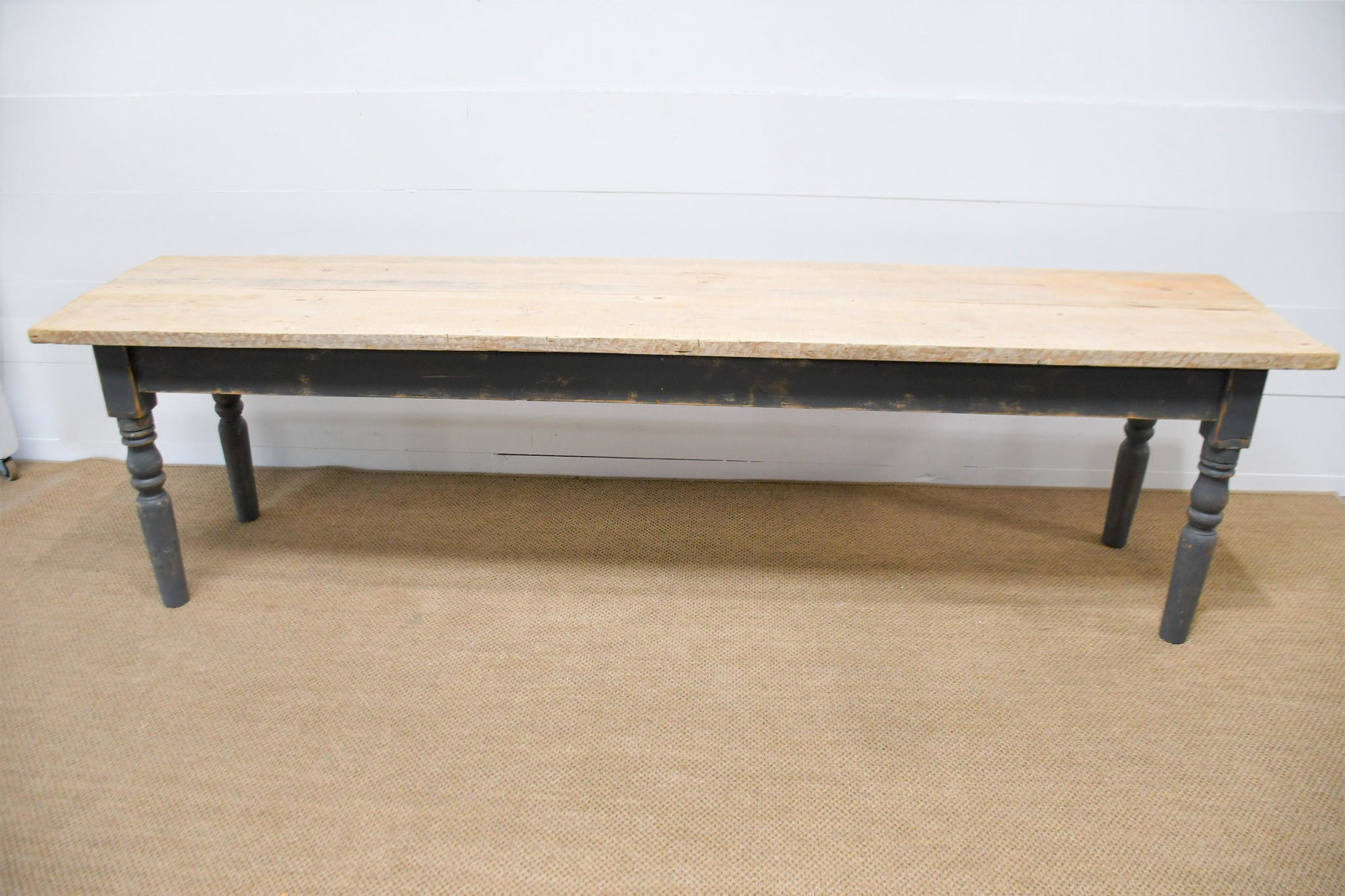 Gray Painted Farm Table 32"H,   117 1/2"  x   26" (1 of 4)