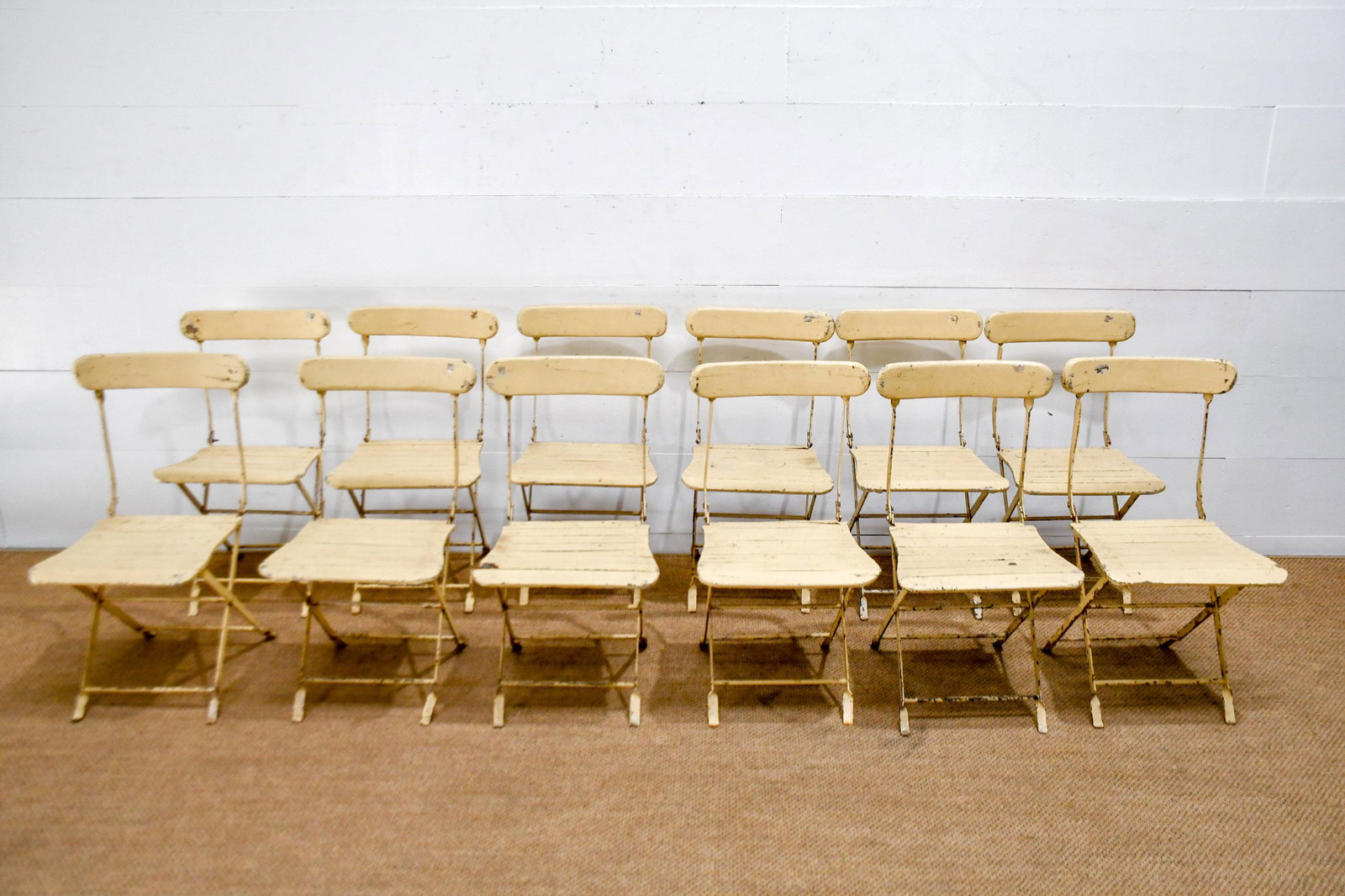 12pc. Lot of Folding Bistro Chairs 35"H,   17"  x   17" (1 of 10)