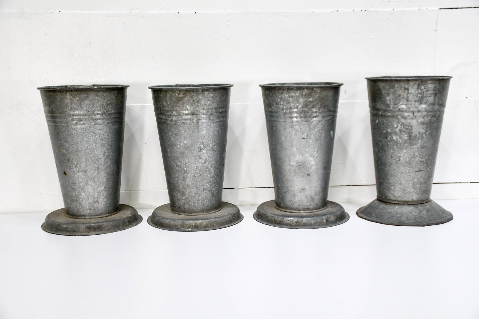 4pc. Lot of Galvanized Florist Buckets 17"H,   10" (1 of 3)