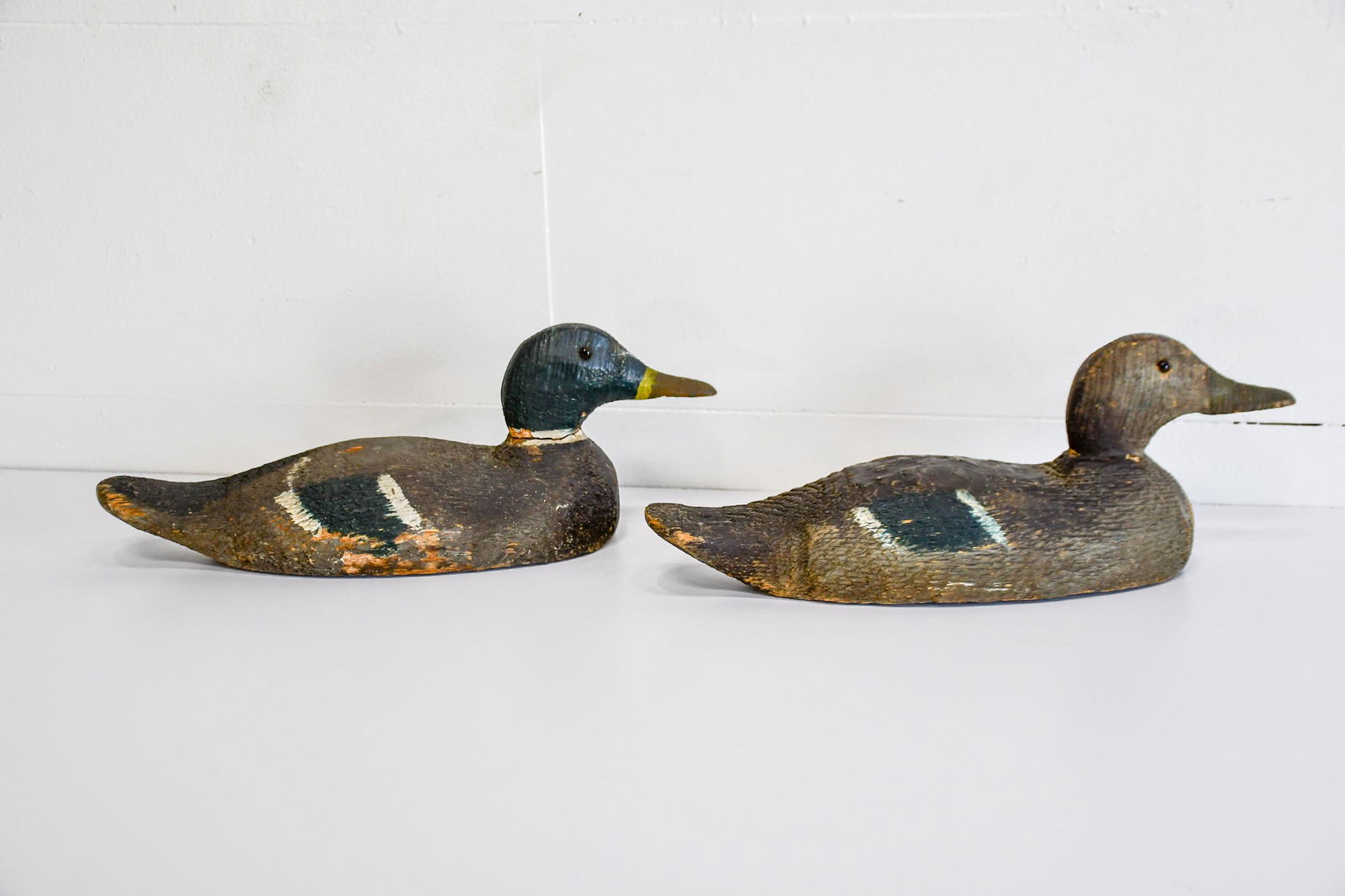 2pc. Lot of Wooden Painted Duck Decoys 7"H,   16"  x (1 of 8)