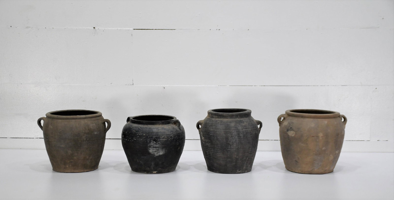 4pc. Lot of Hand Thrown Garden Pots biggest   -   10"H, (1 of 6)
