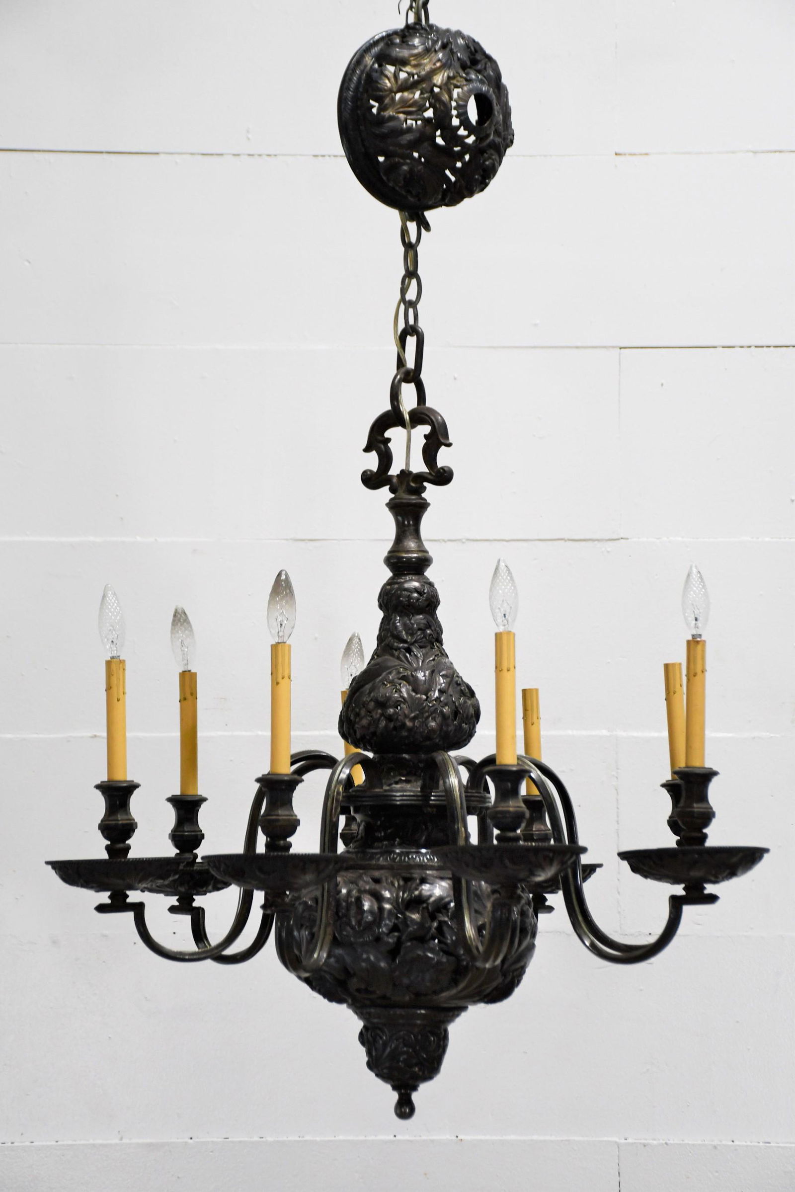 French Iron Chandelier 35"H,   33"  x   33" (1 of 6)