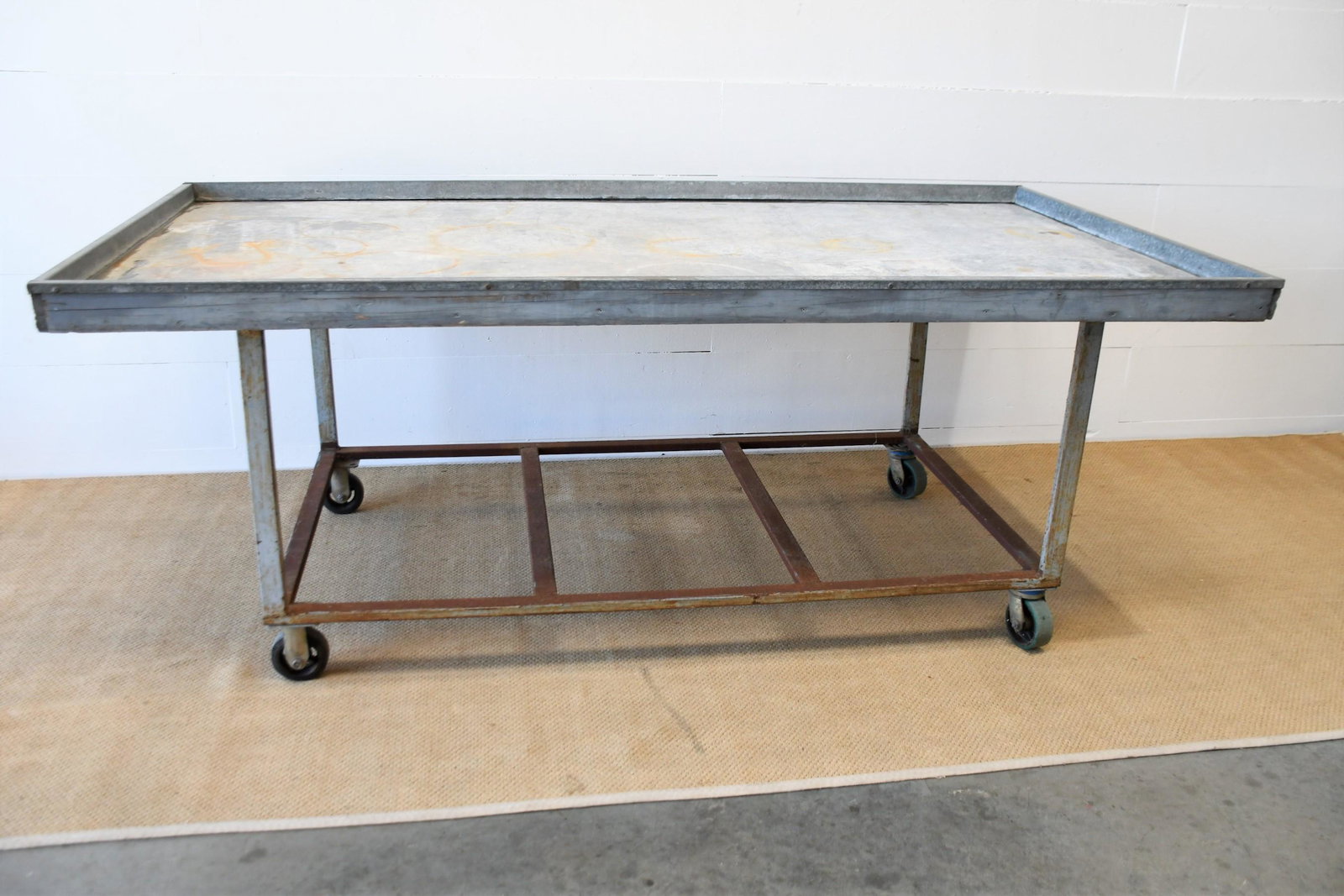 French Industrial Florist Shop Potting Table 37"H, (1 of 5)