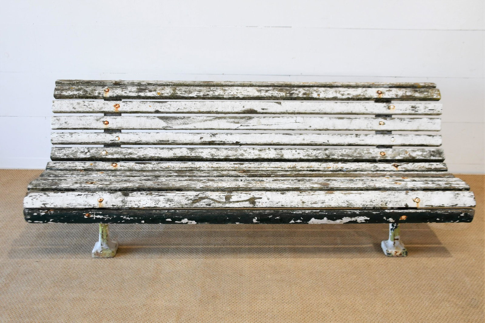 Cast Iron / Wood Park Bench 28"H, 79" x 30": Cast Iron / Wood Park Bench 28"H, 79" x 30"