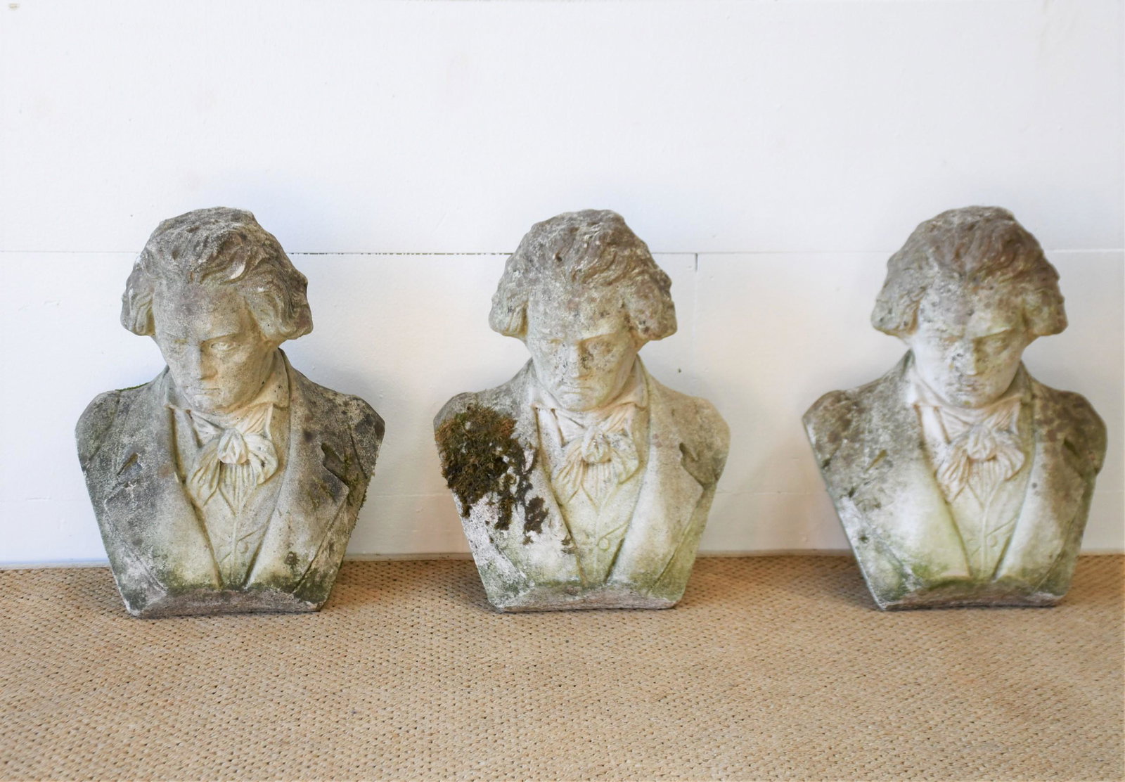 3pc. Lot of Concrete Busts 18"H,   14"  x   8" (1 of 2)