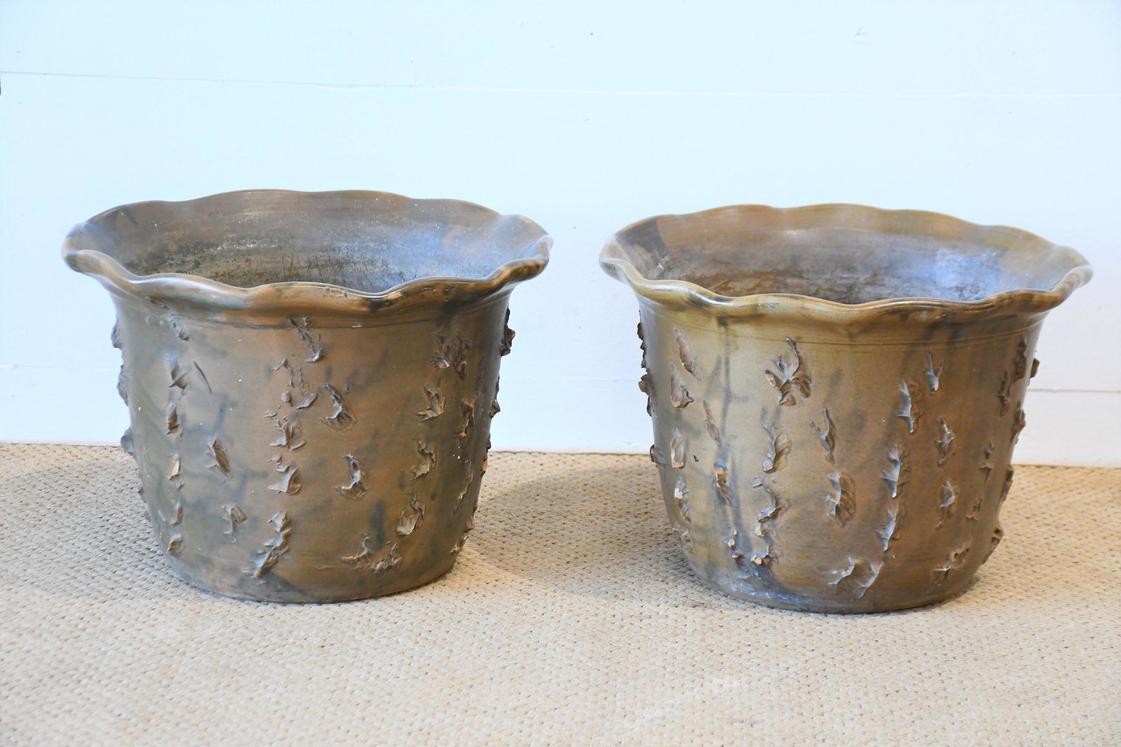 Pair of Byrd Pottery Planters / Rare Color 11"H,   16" (1 of 4)