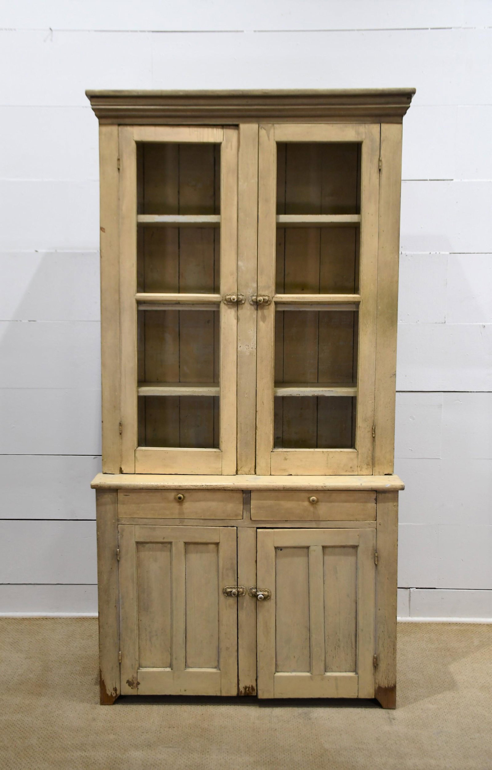 Pa. Painted Step back Cupboard 84"H,   42"  x   17" (1 of 8)