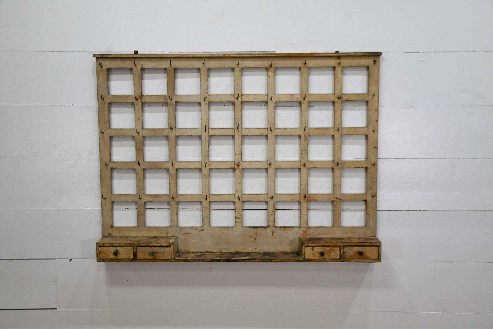 Painted Herb Drying Rack w/ Drawers 44"H, 61" x 6": Painted Herb Drying Rack w/ Drawers 44"H, 61" x 6"