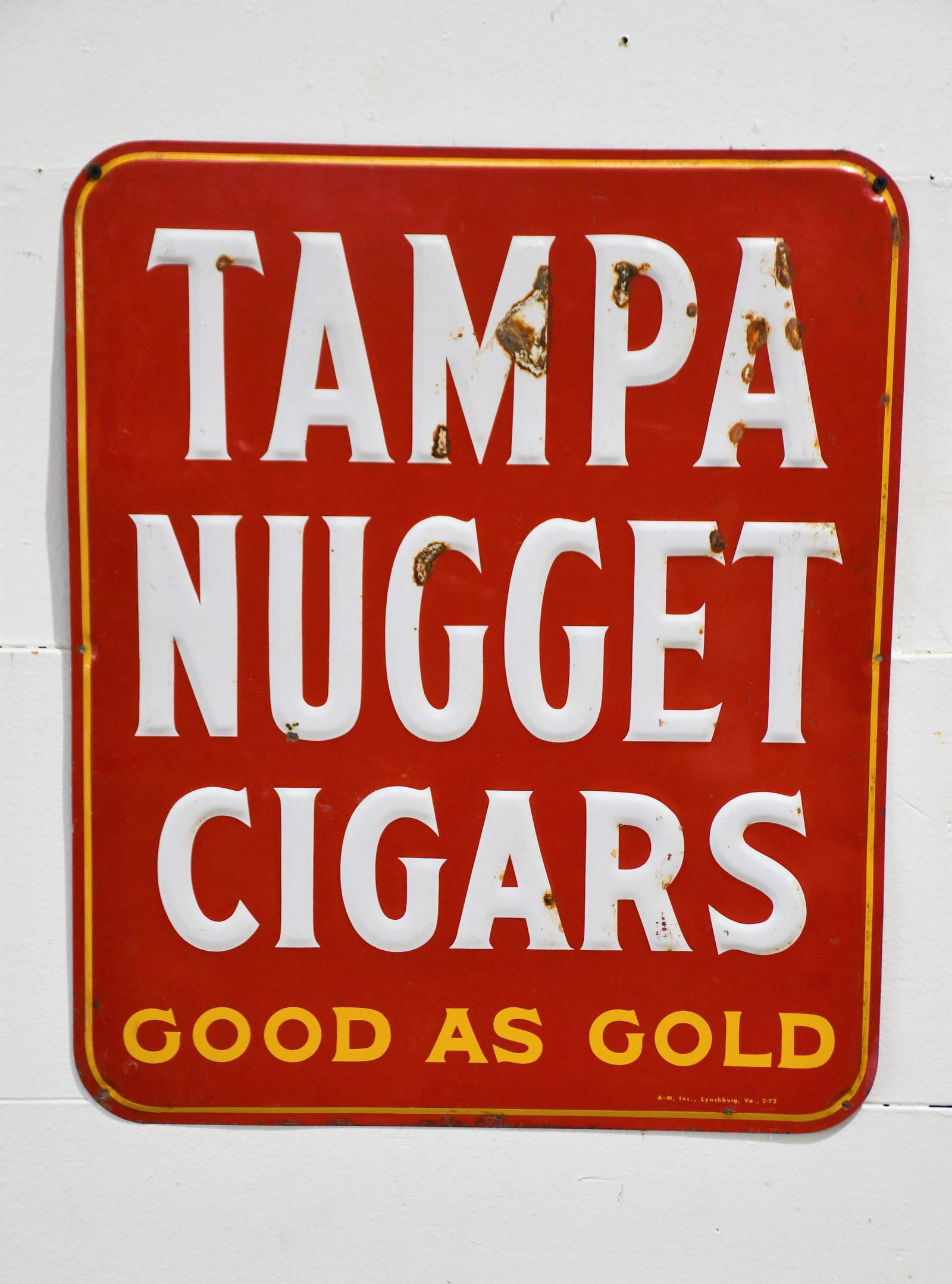 Tampa Nugget Cigars Sign  -  metal 24"  x   20" (1 of 2)