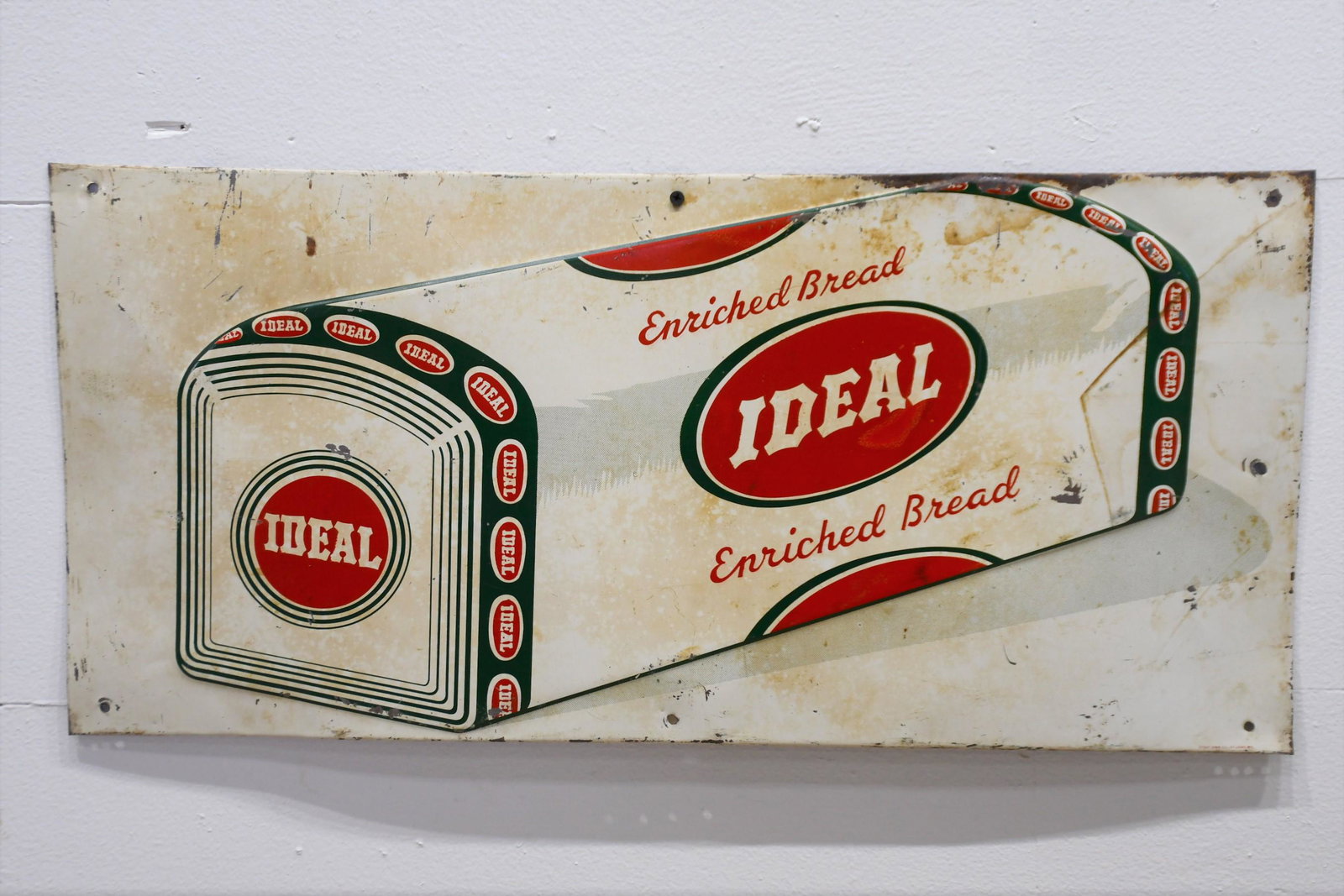 Ideal Bread Sign - metal 13" x 27 1/2": Ideal Bread Sign - metal 13" x 27 1/2"