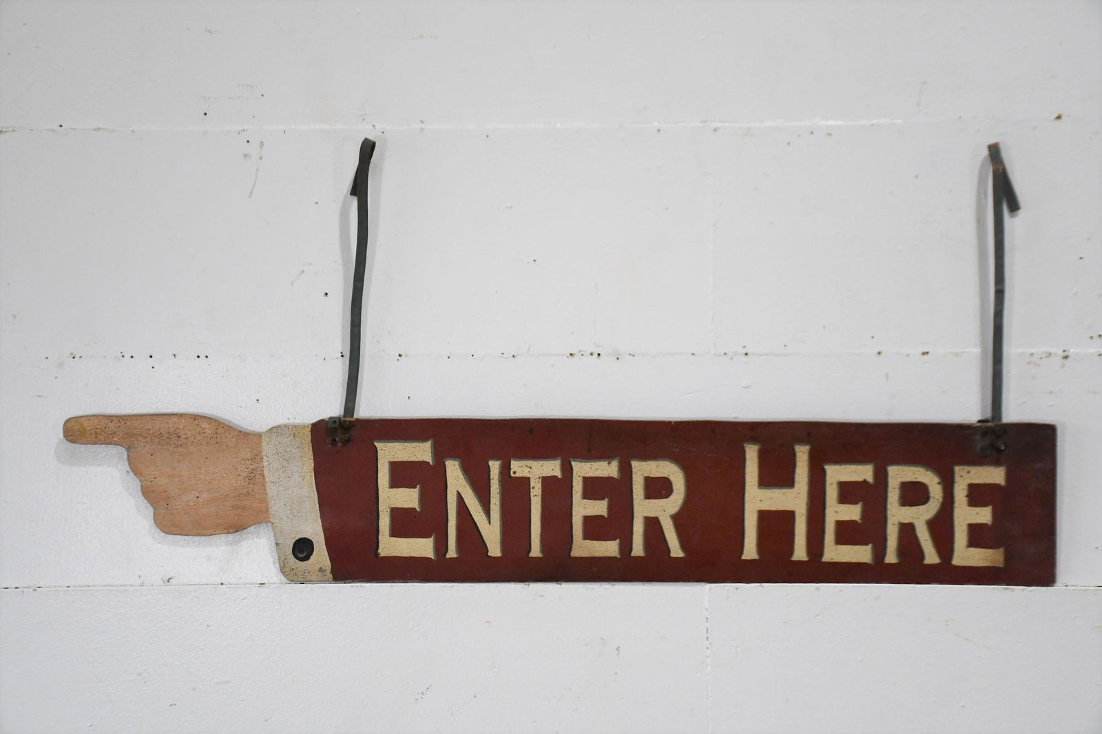 Enter Here Sign  -  wood / double sided 22"  x   48" (1 of 2)