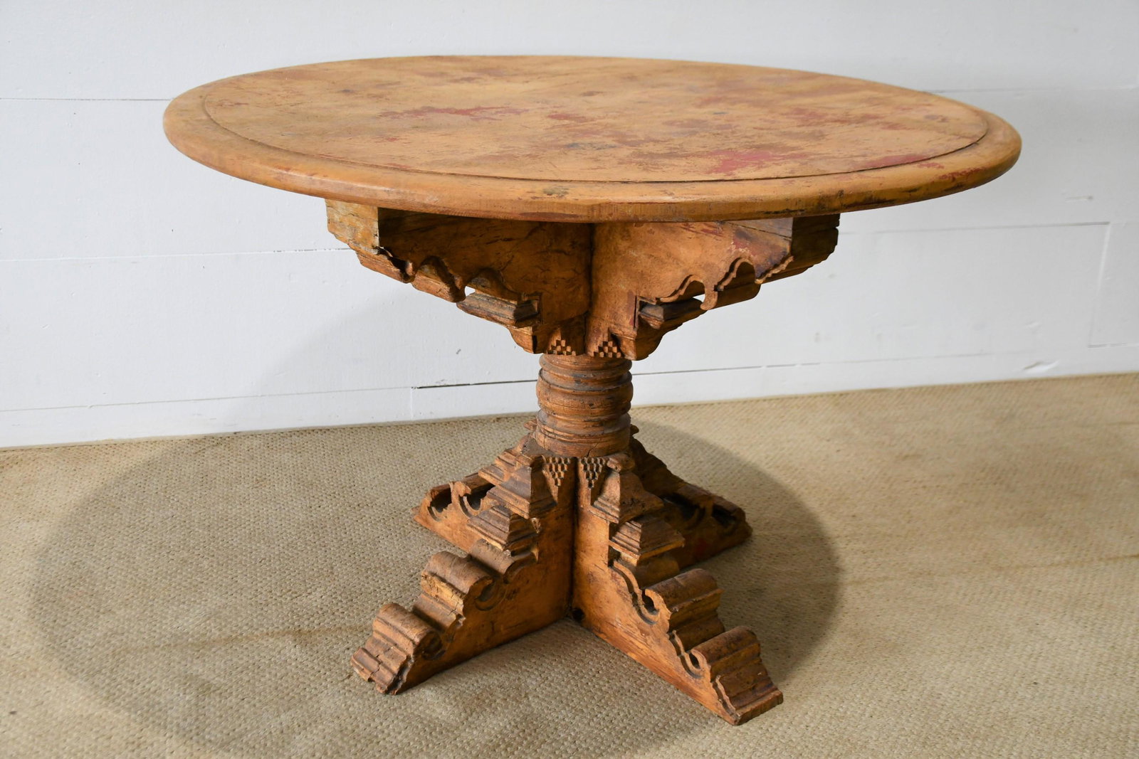 Early Painted Pub Table 30"H,   44" diam. (1 of 4)