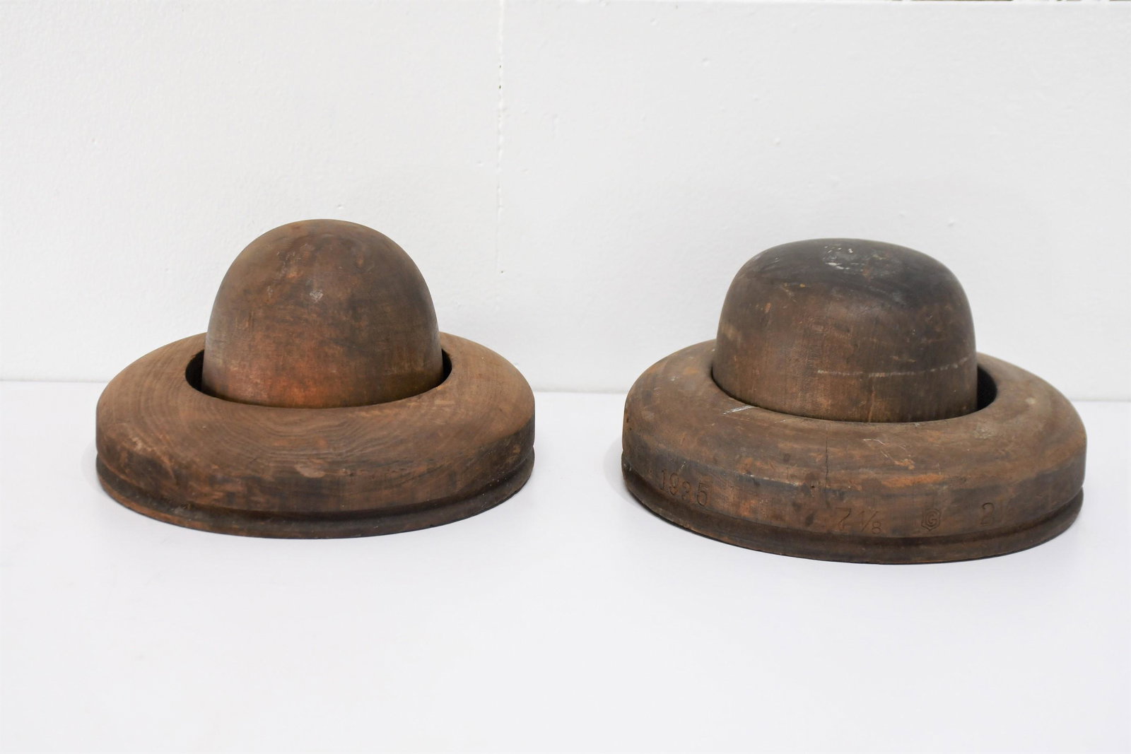 Pair of Wooden Hat Molds 6"H,   10"  x   12"     /     6"H,   10"  x   15" (1 of 6)