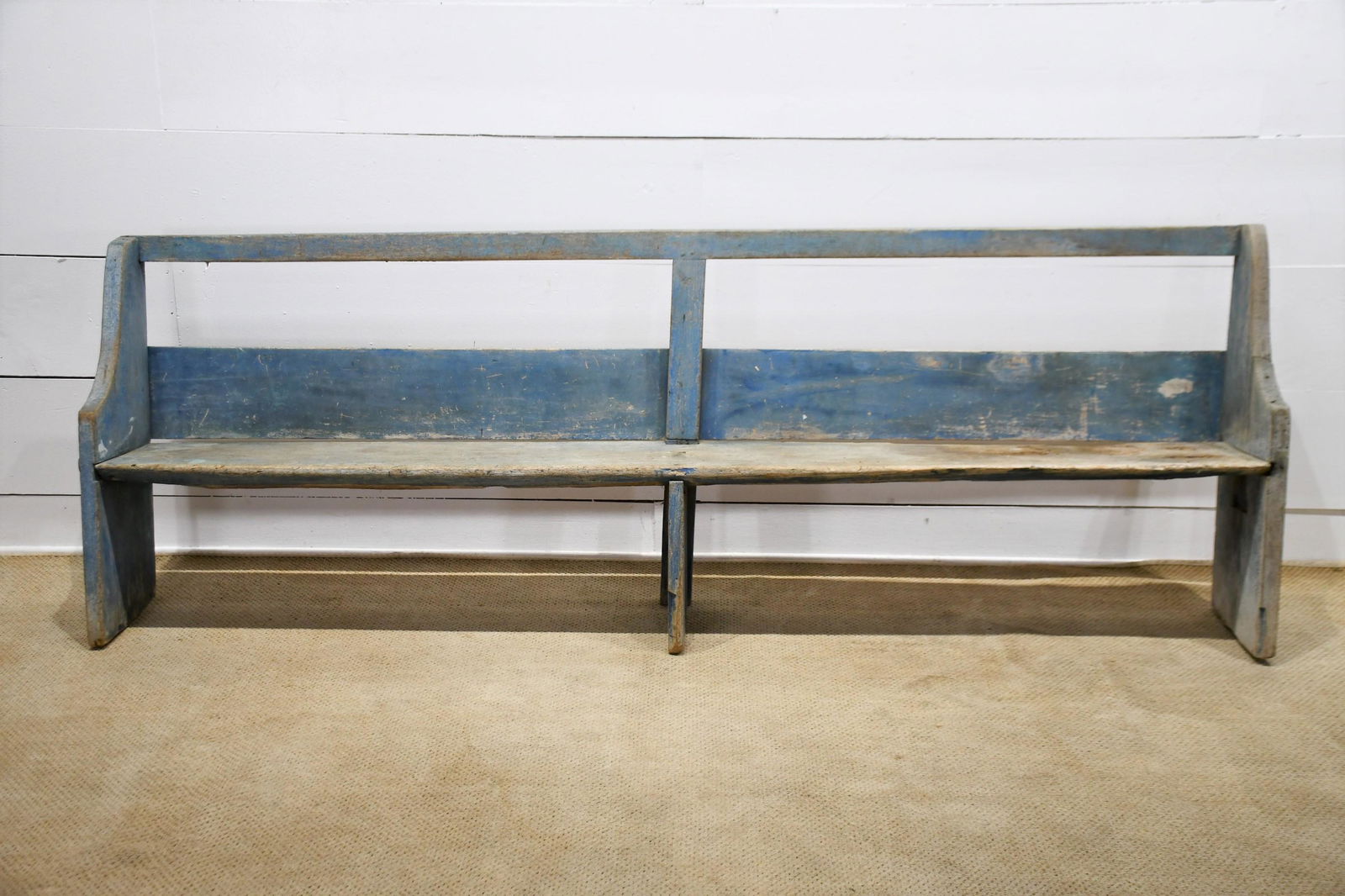 Early Painted Country Store Bench 33"H,   96"  x   16" (1 of 5)