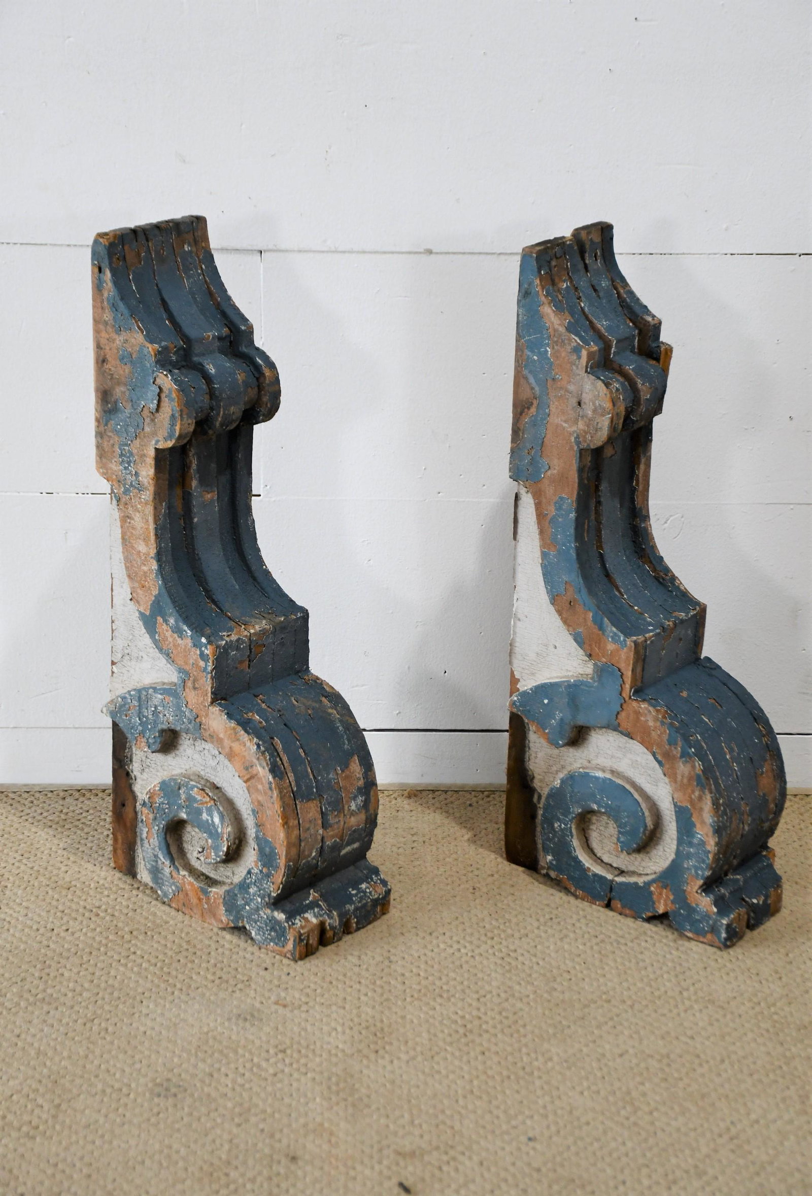 Pair of Architectural Painted Corbels 28"  x   11"  x   6"        ea. (1 of 2)