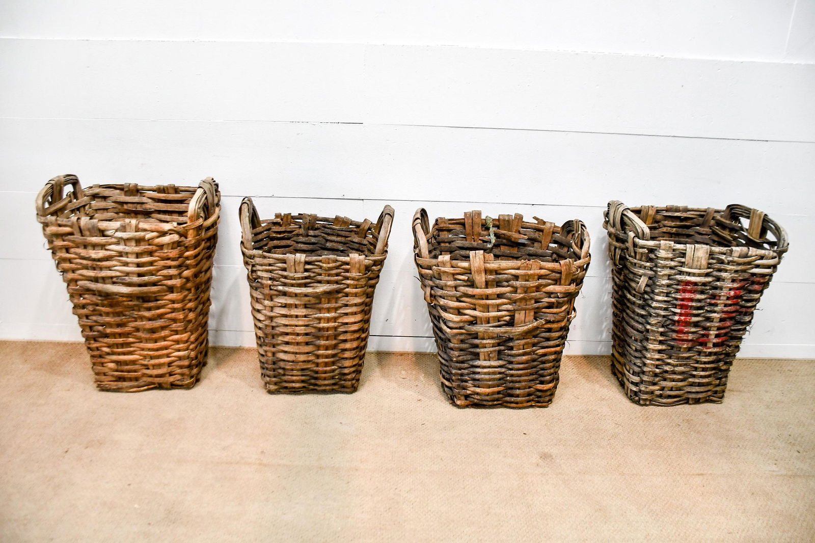 4pc. Lot of French Gathering Baskets tallest  -   30"H,   22"  x   19" (1 of 5)