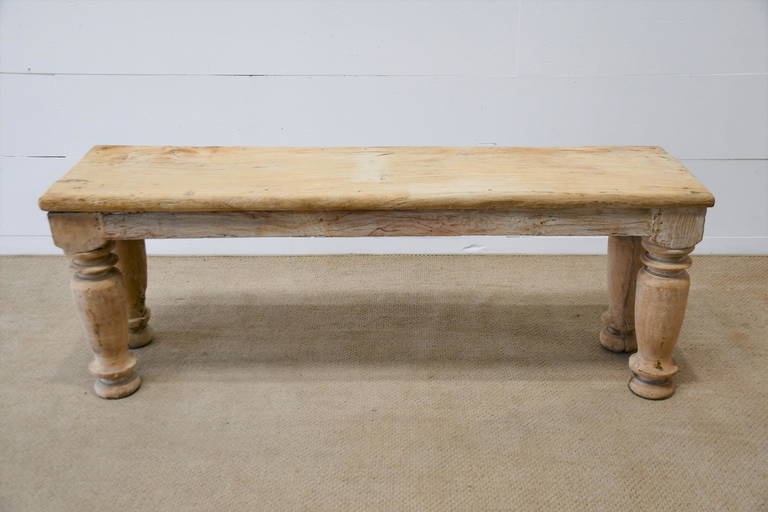 Bleached Wood Coffee Table 22"H, 61" x 16 1/2" (2148) on May 06, 2022