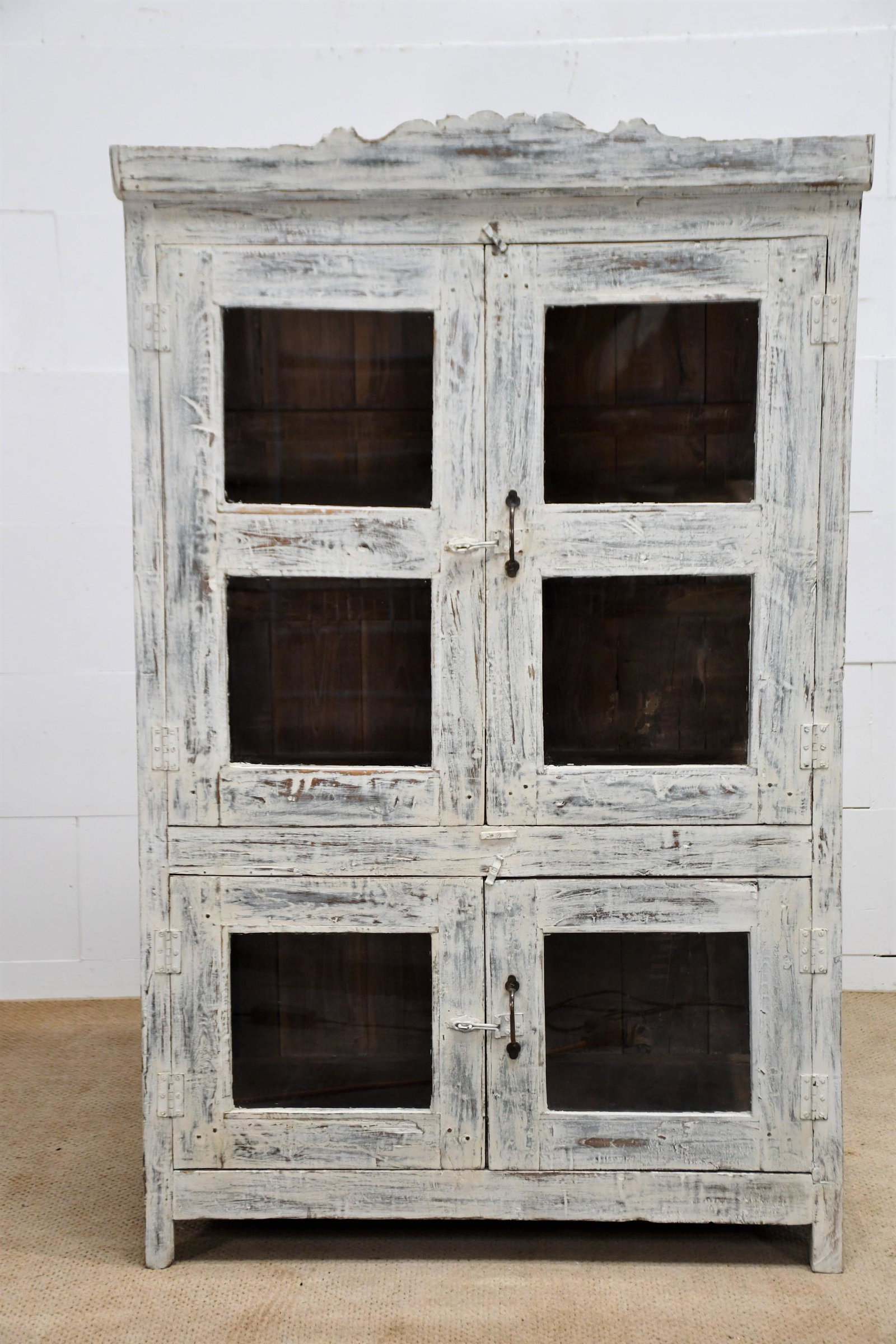 White Painted Store Display Cupboard 64"H,   40"  x   22" (1 of 3)
