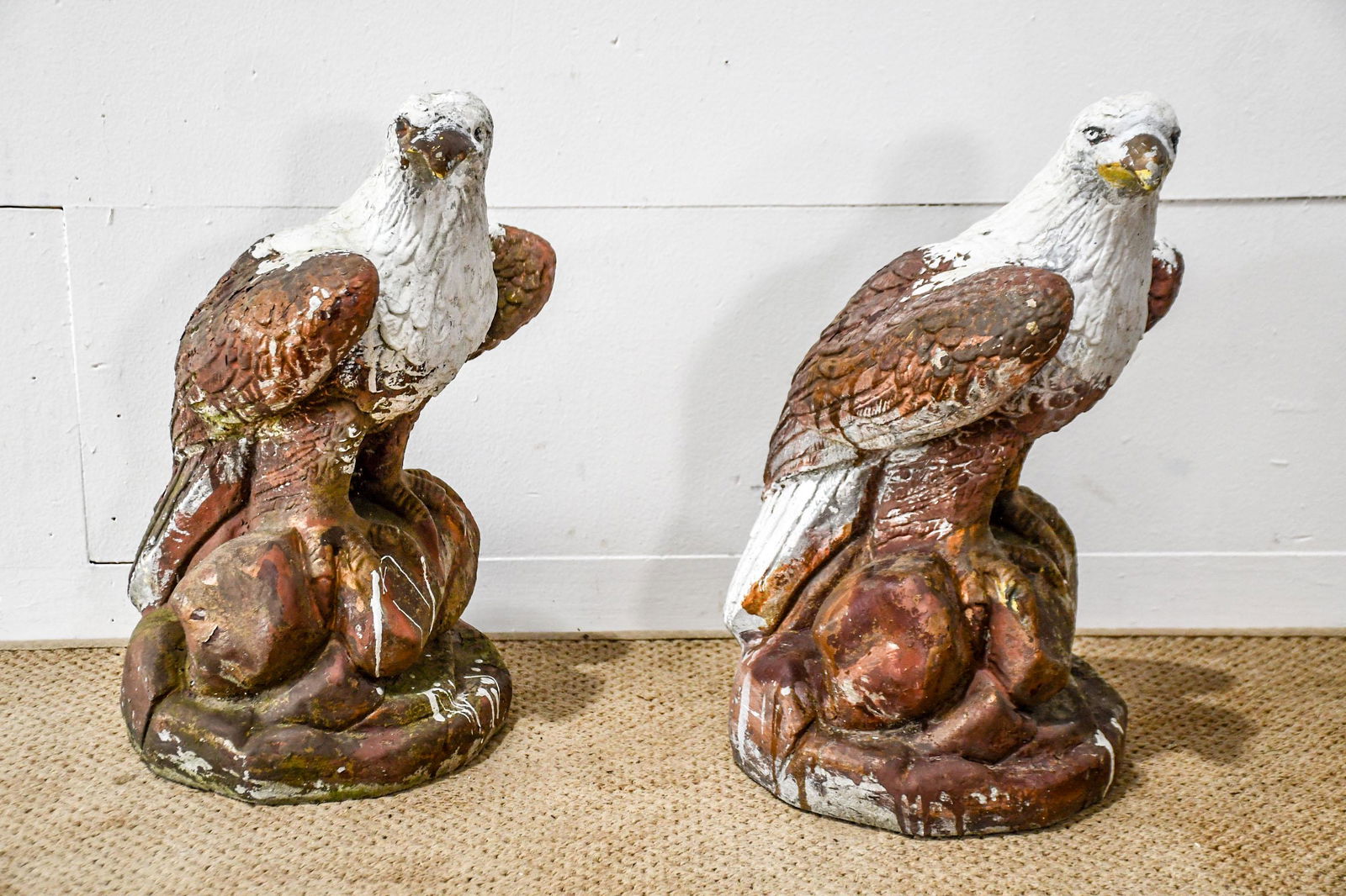 Pair of Concrete Eagles 19"H,   14"  x   10"        ea. (1 of 5)