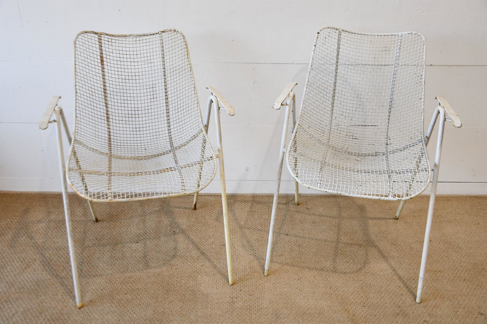 Pair of Painted Woodard Arm Chairs 32"H, 22" x 24" ea.: Pair of Painted Woodard Arm Chairs 32"H, 22" x 24" ea.